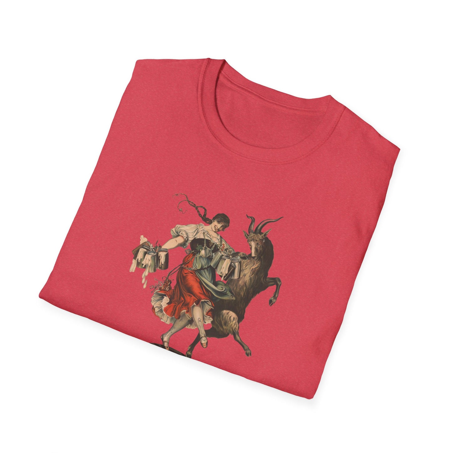 Goat and Beer Lovers Unisex T-Shirt with Fun Dancing Design