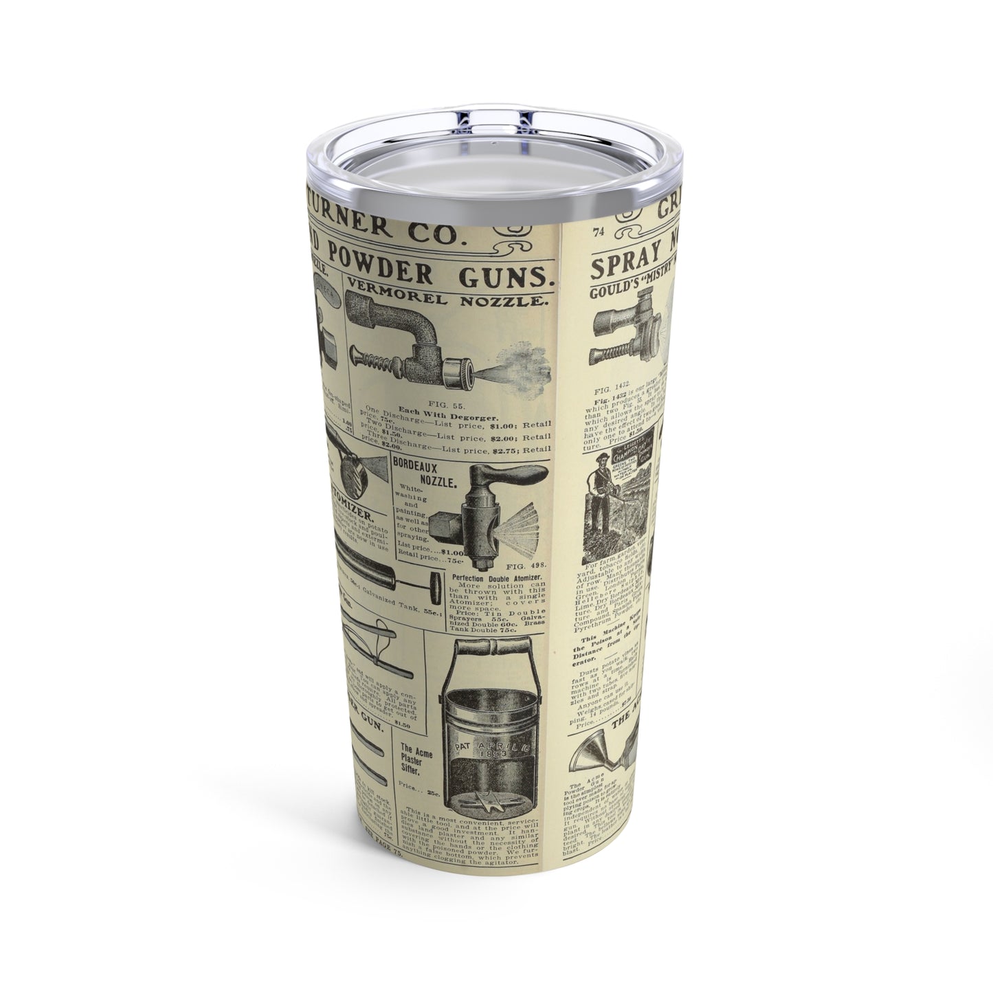 Vintage-Inspired 20oz Insulated Stainless Steel Tumbler with Spray Nozzles - Old School Male 