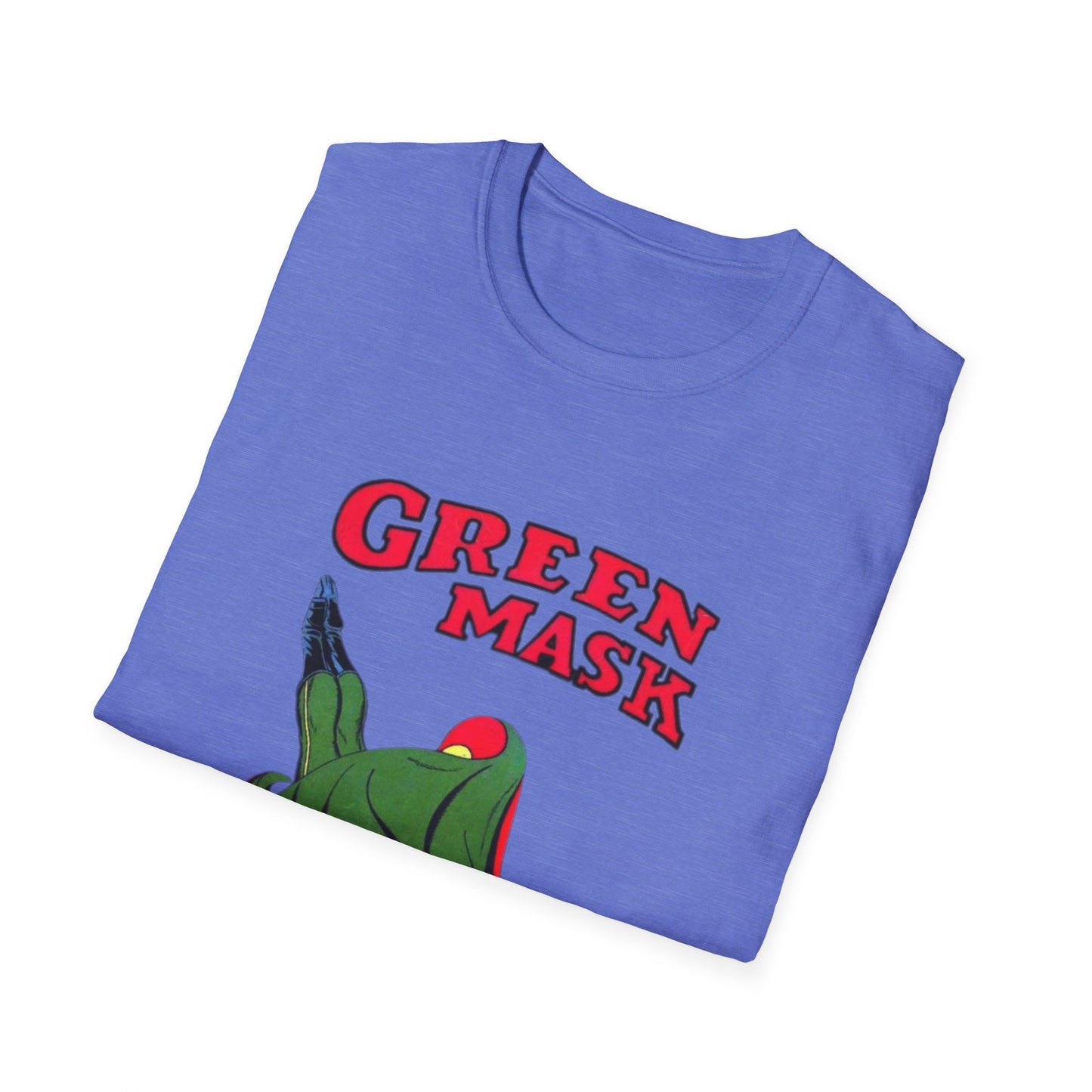 Retro Green Mask Comic Character T-Shirt - 100% Cotton, Classic Fit, Perfect for Fans