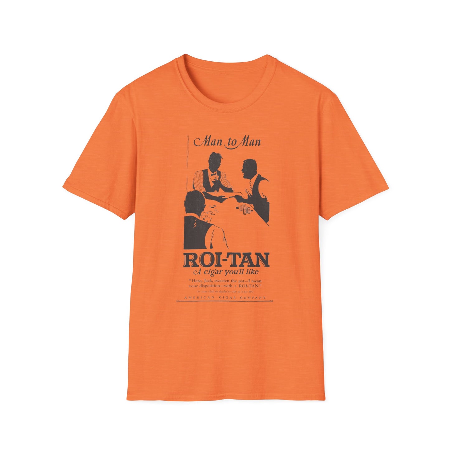 Light Up Your Style: Vintage Roi-Tan Cigar T-Shirt For Laid-Back Loungers!