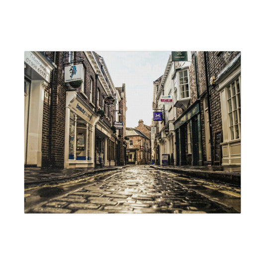 York, United Kingdom, Empty Street on Matte Canvas - Old School Male 