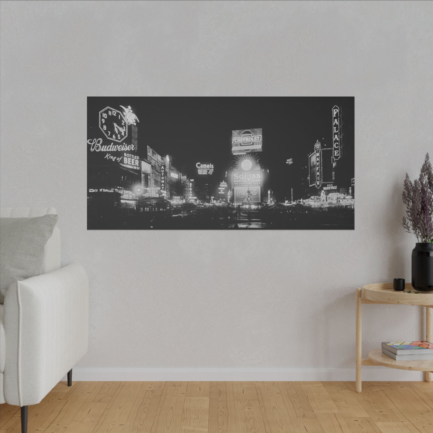 Nighttime Elegance: Vintage Times Square Matte Canvas Print (Multiple Sizes Available)