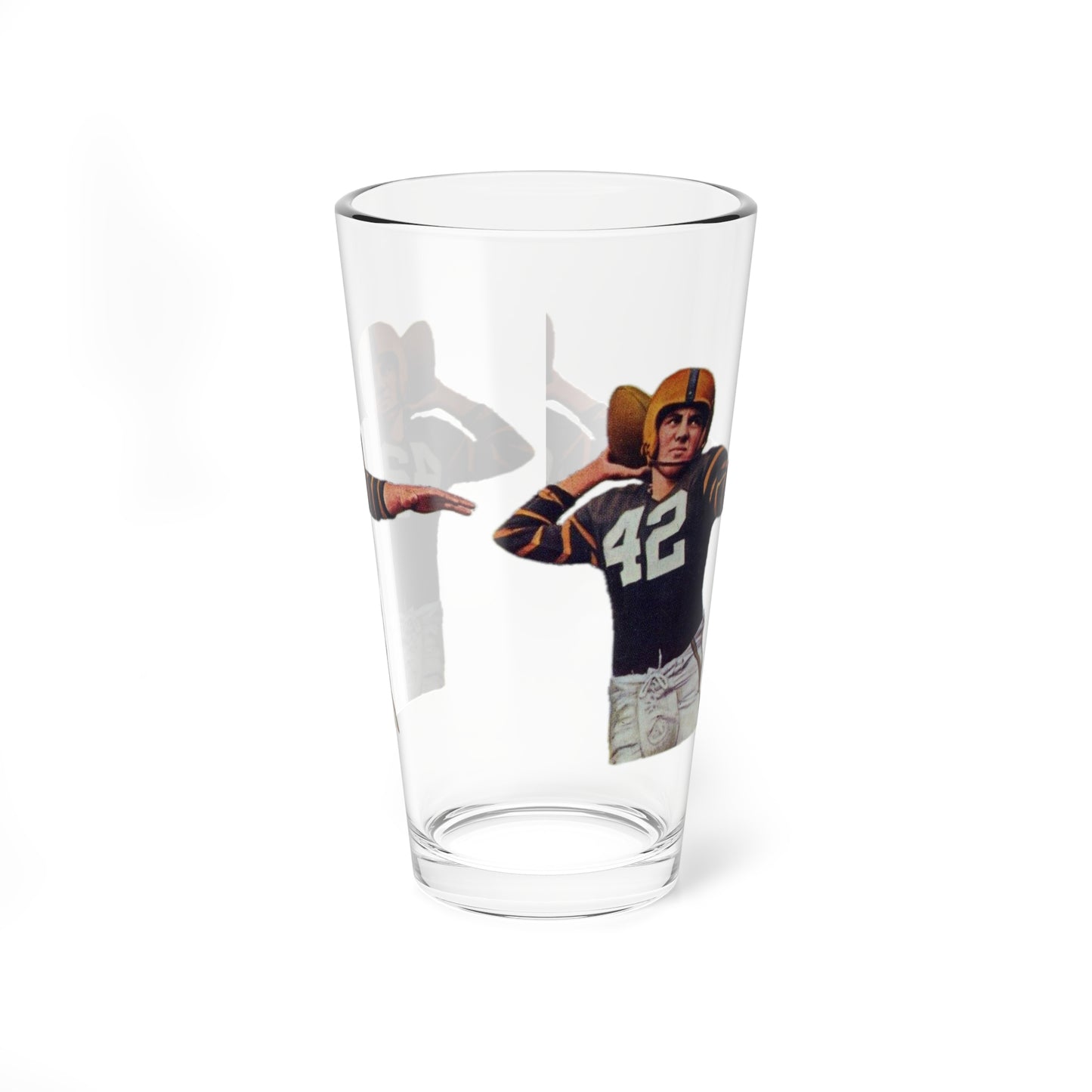 Retro Football Player Pint Glass, 16oz