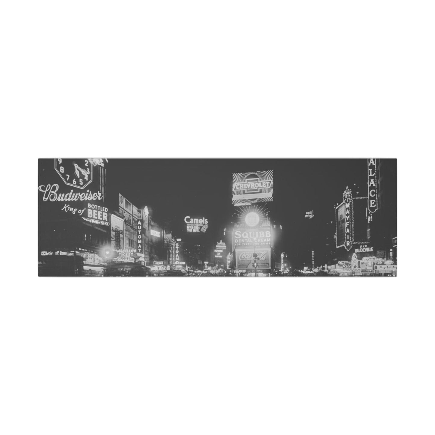 Nighttime Elegance: Vintage Times Square Matte Canvas Print (Multiple Sizes Available)