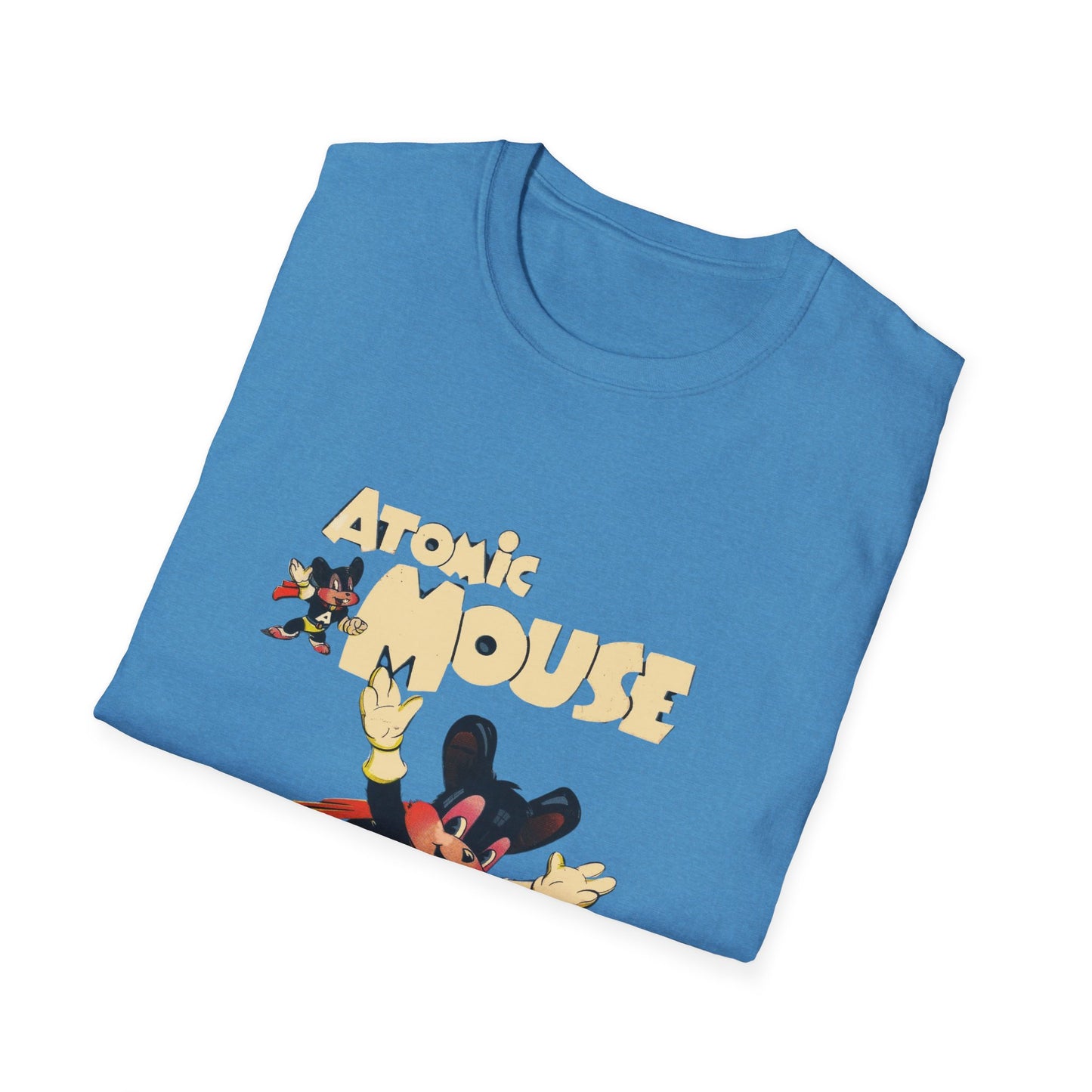 Retro Atomic Mouse Fun Graphic Tees - 100% Cotton Classic Fit T-Shirt for Casual Style