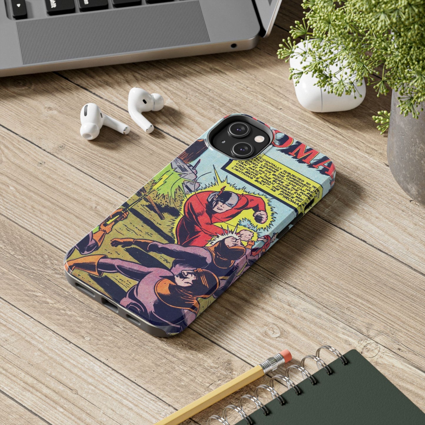 Vintage Pyroman Comic Page Durable Phone Cases