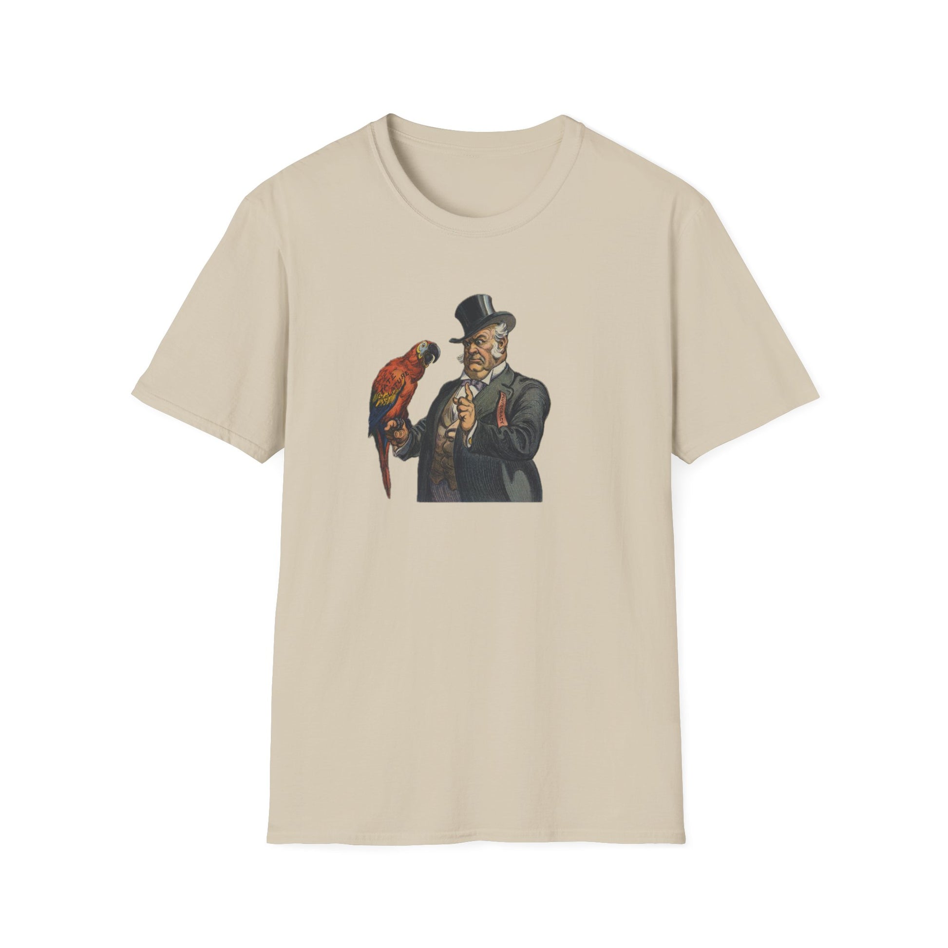 Whimsical Parrot Gent Tee for All - Old School Male 