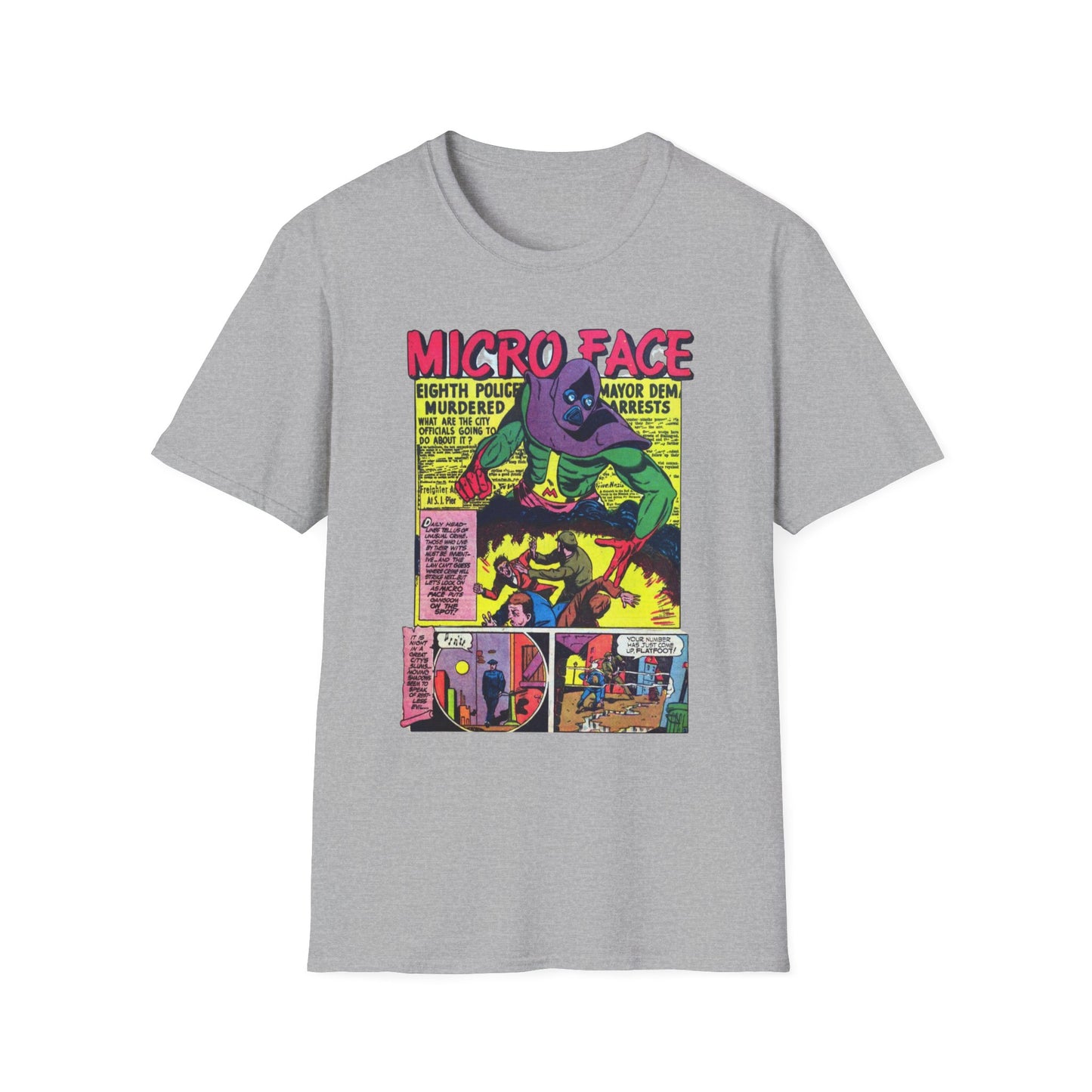 Retro Micro Face Comic Character T-Shirt - Fun Unisex Tee Made With 100% Cotton