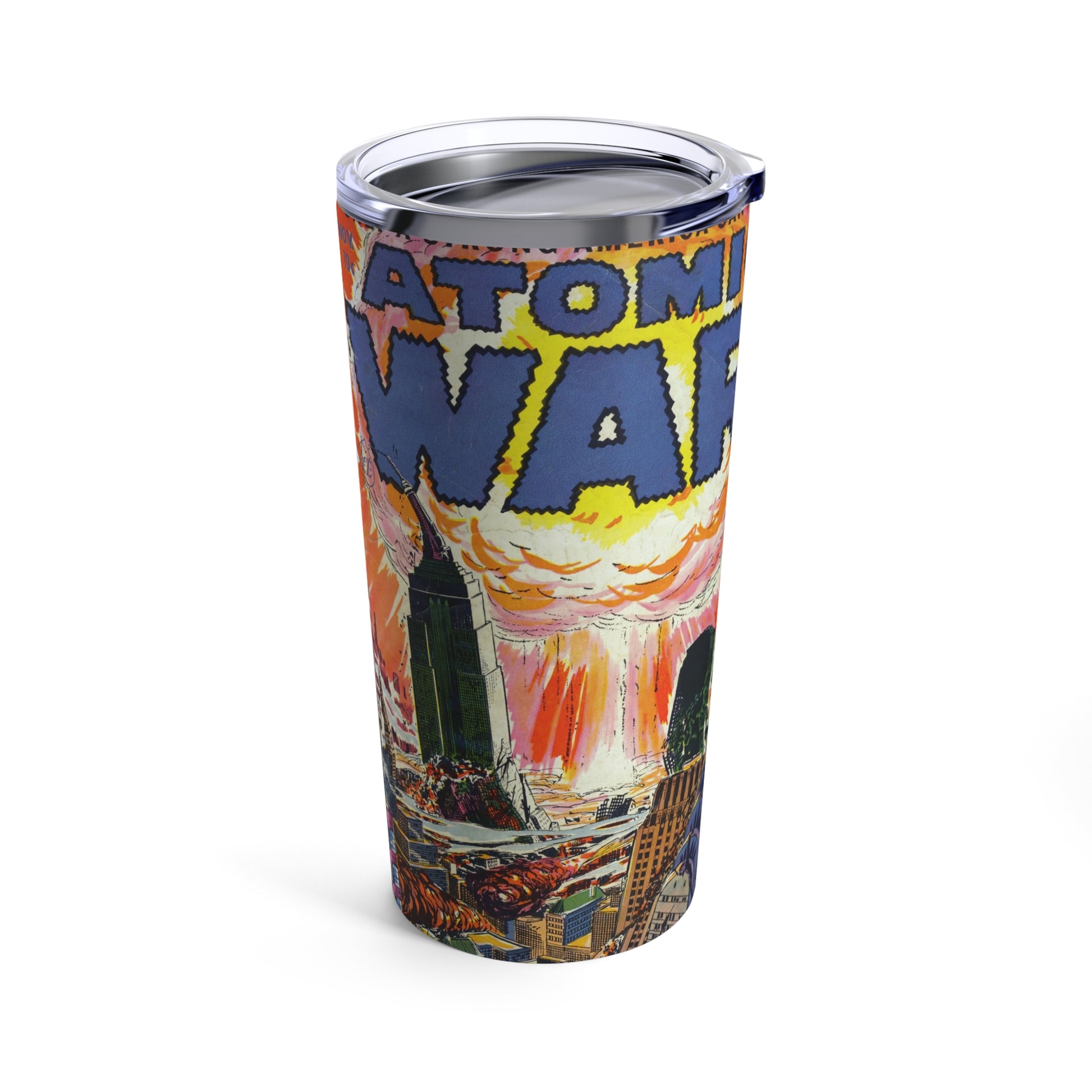 Vintage Atomic Warfare Illustrated Tumbler 20oz - Old School Male 