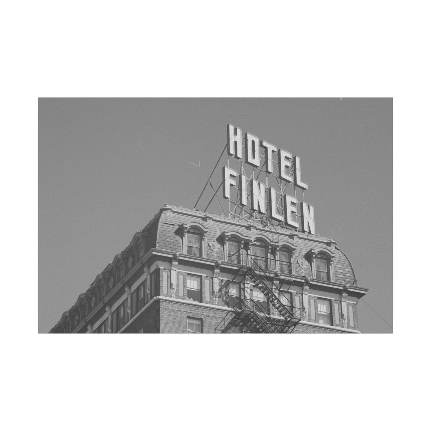 Vintage Hotel Finlen Butte Montana Canvas Print - Old School Male 