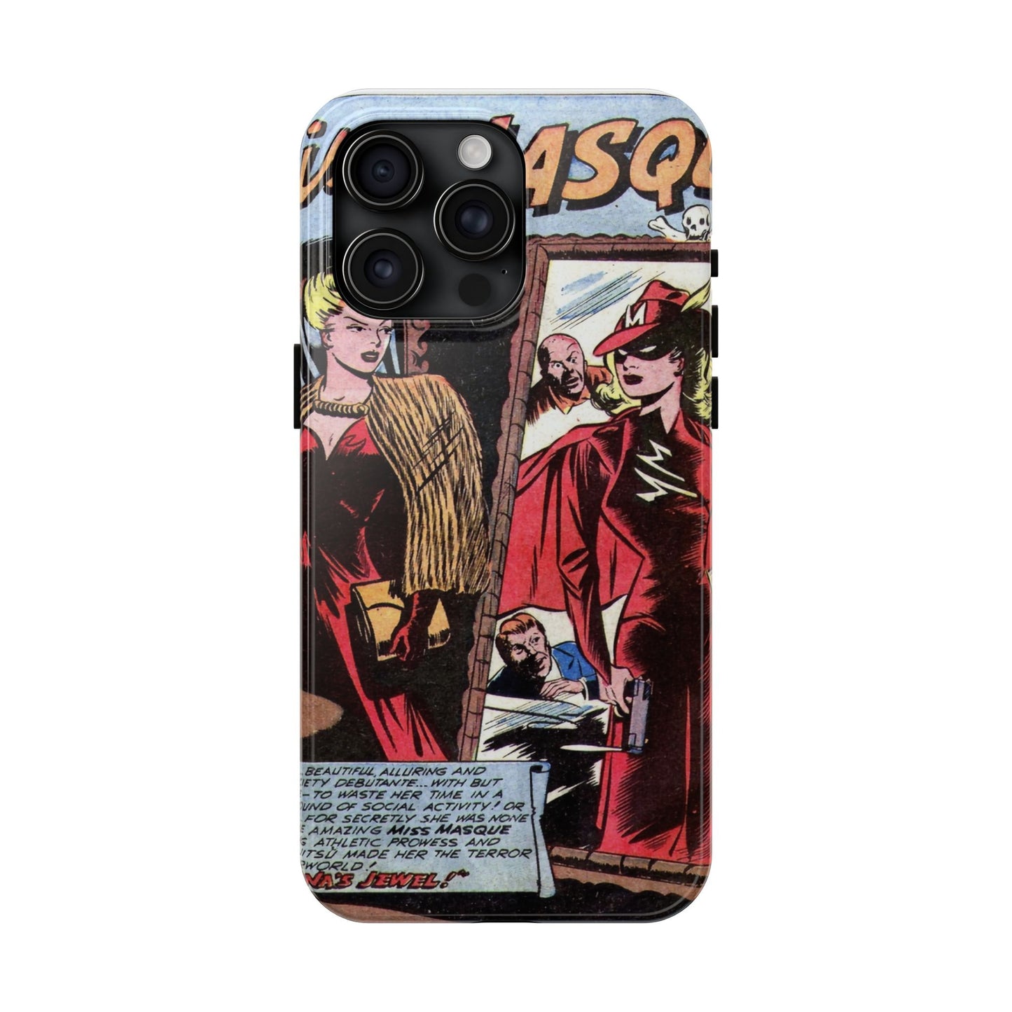 Vintage Chic Miss Masque Durable Phone Cases - Old School Male 