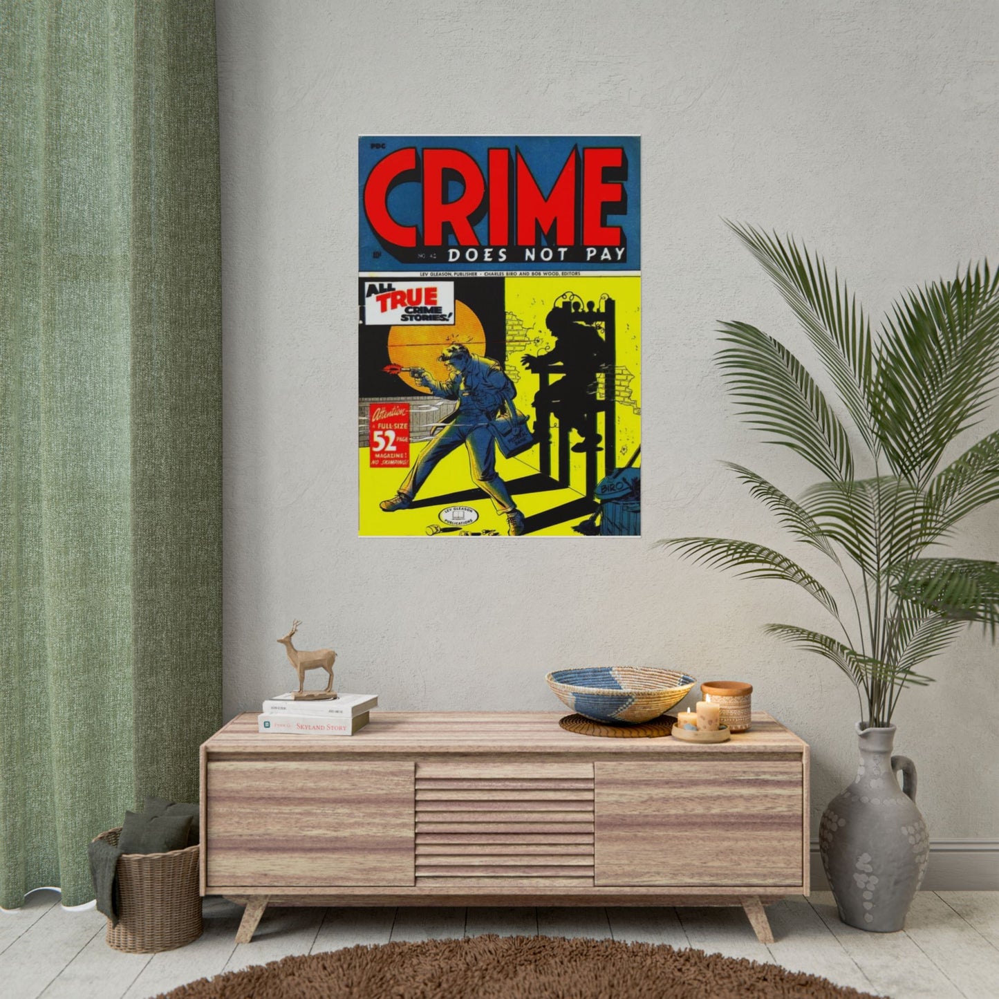 Retro Crime Does Not Pay Comic Book Cover Poster