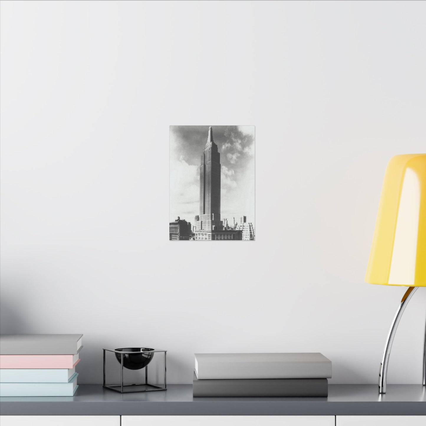 Classic Monochrome Canvas Print of the Iconic Empire State Building - Stretched Matte Art (Multiple Sizes Available) - Old School Male 