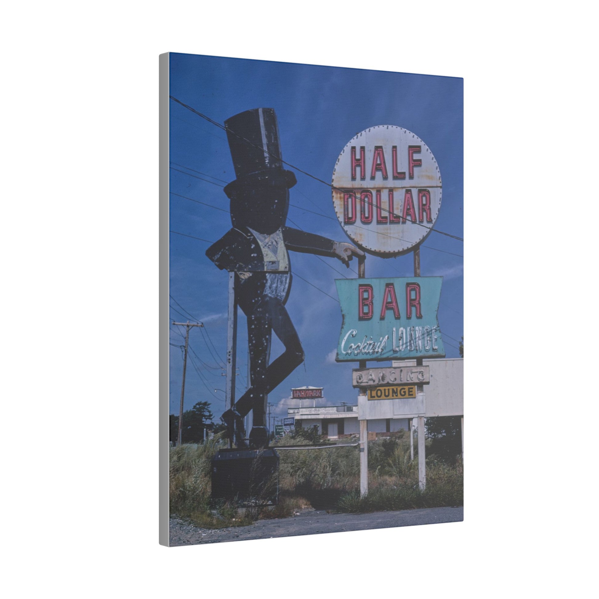 Retro Abandoned Half Dollar Bar Canvas Print - Old School Male 