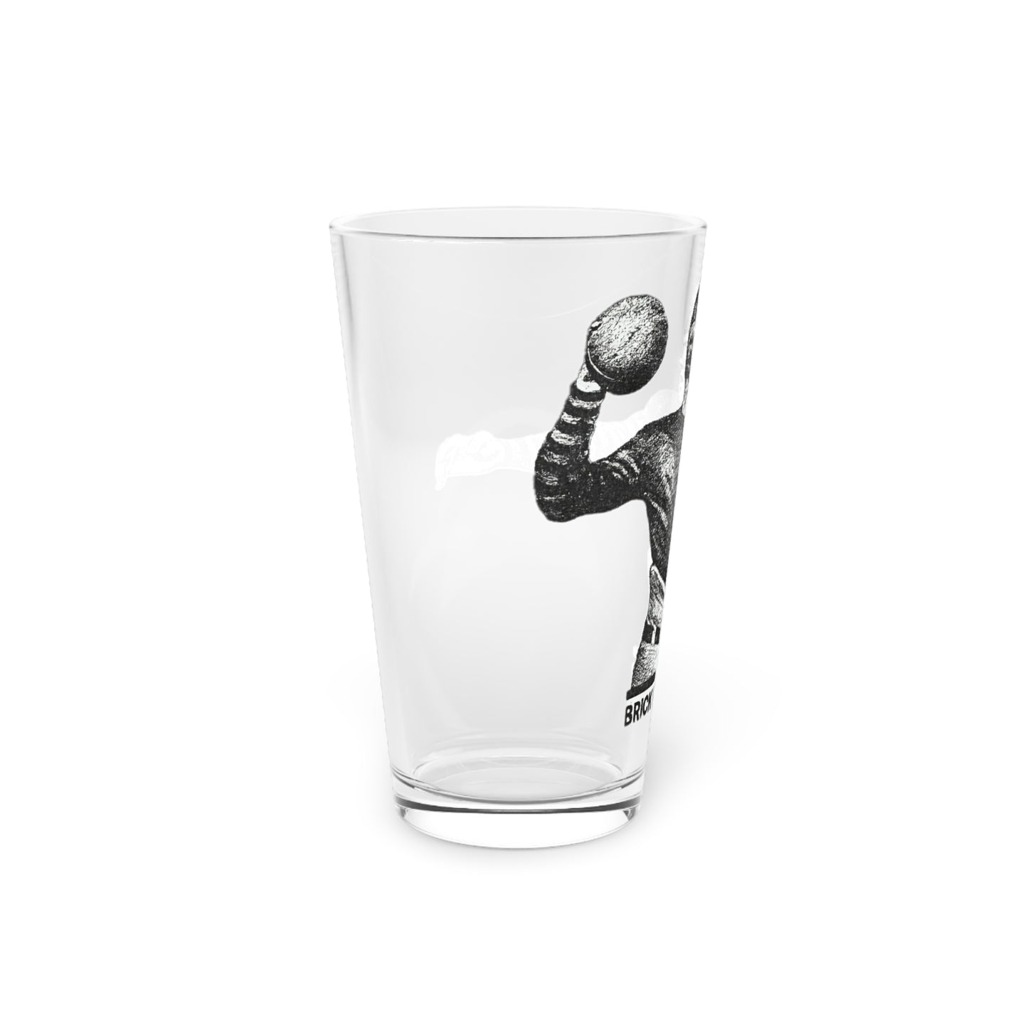 Classic Brick Miller Football Player 16oz Pint Glass