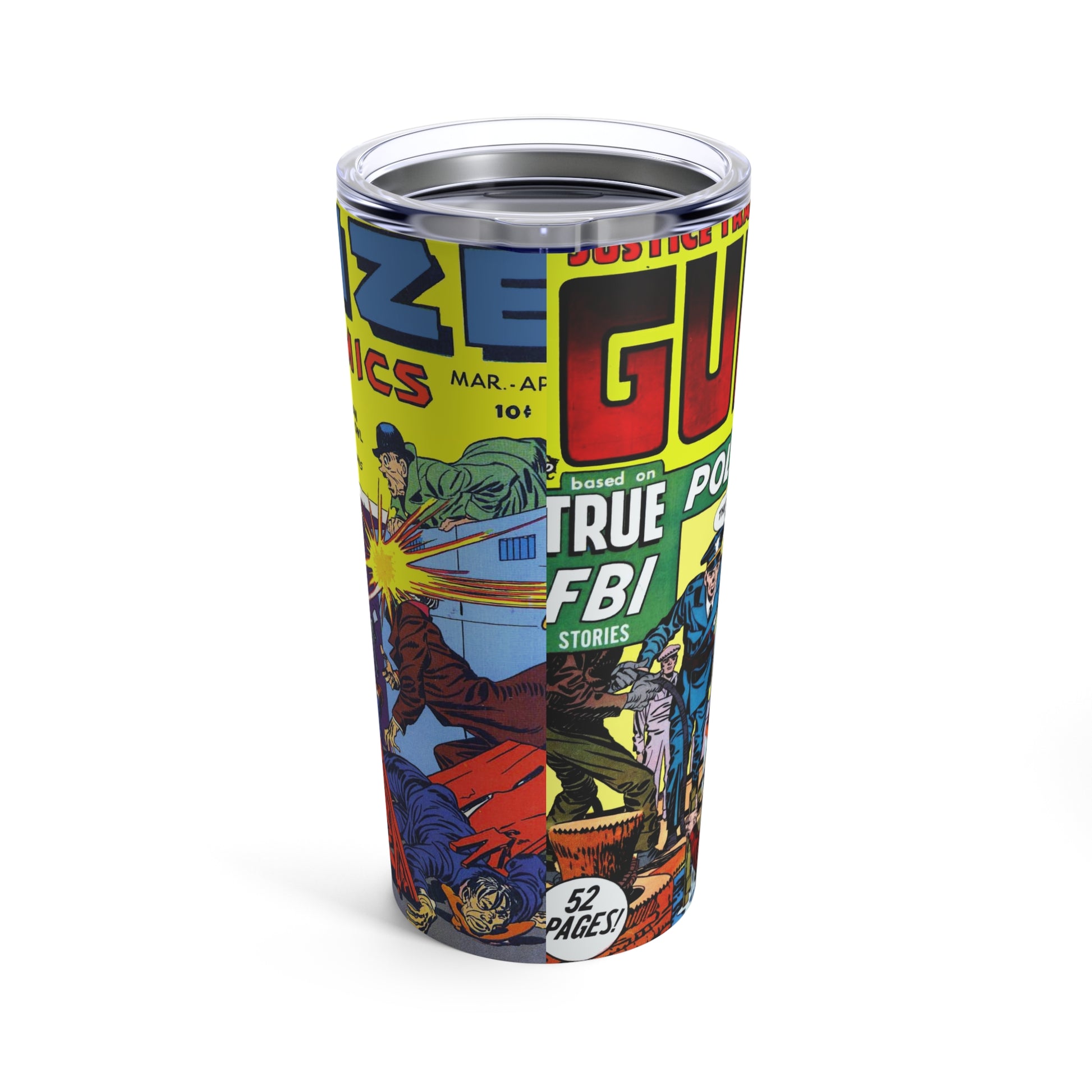 Retro 50s Comic Book Drink Tumbler - Old School Male 