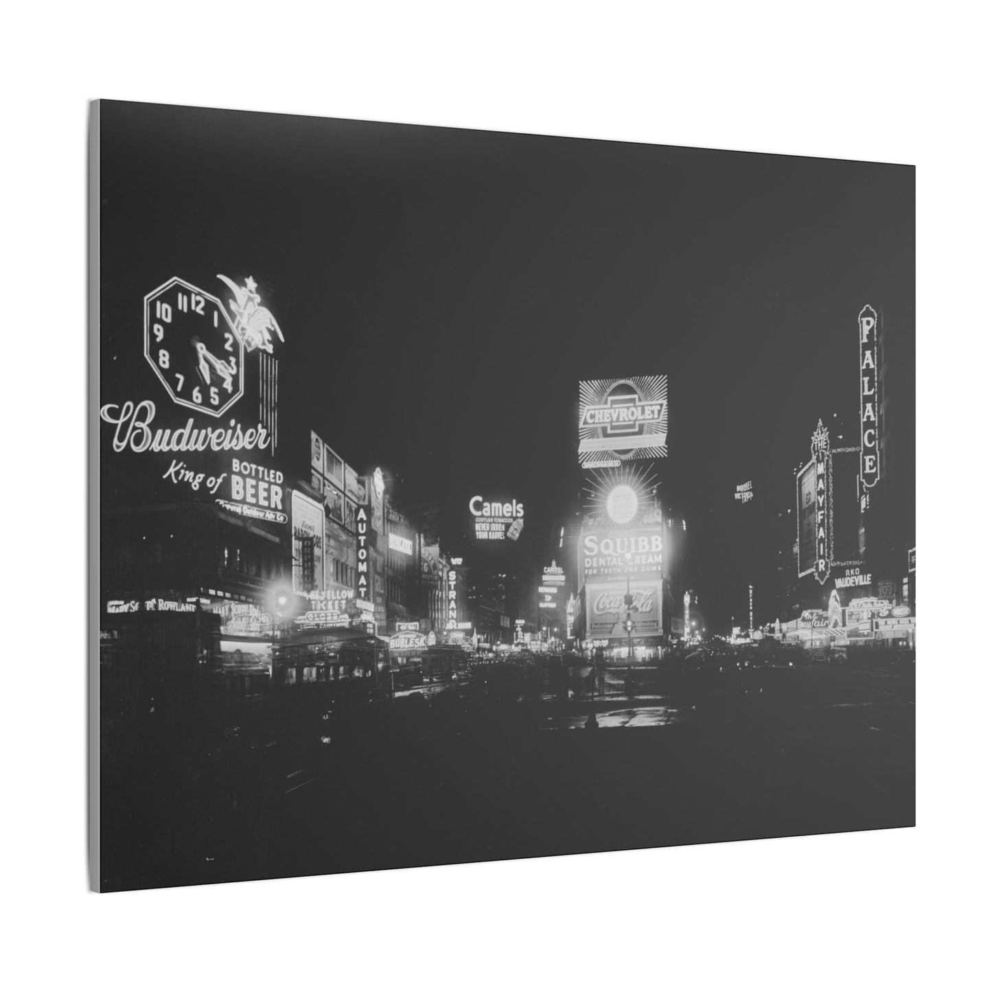 Nighttime Elegance: Vintage Times Square Matte Canvas Print (Multiple Sizes Available)