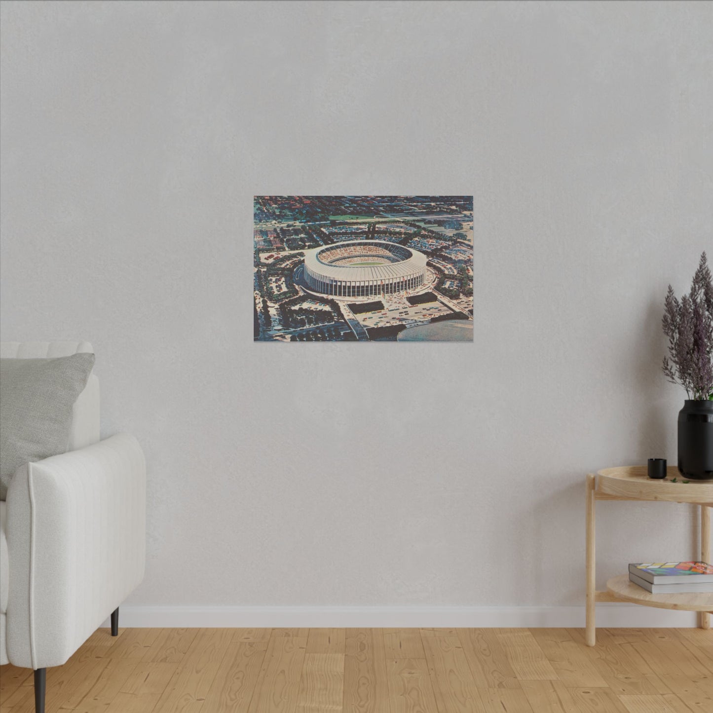 Aerial Canvas Art - Nostalgic Veterans Stadium Philadelphia Print