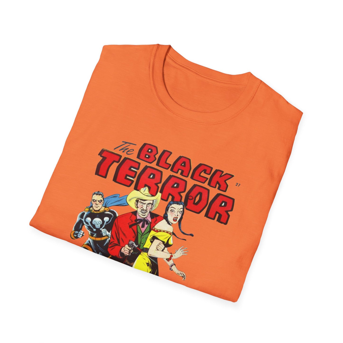 Vintage Black Terror Comic Character T-Shirt - Soft Cotton, Classic Fit for Retro Fans