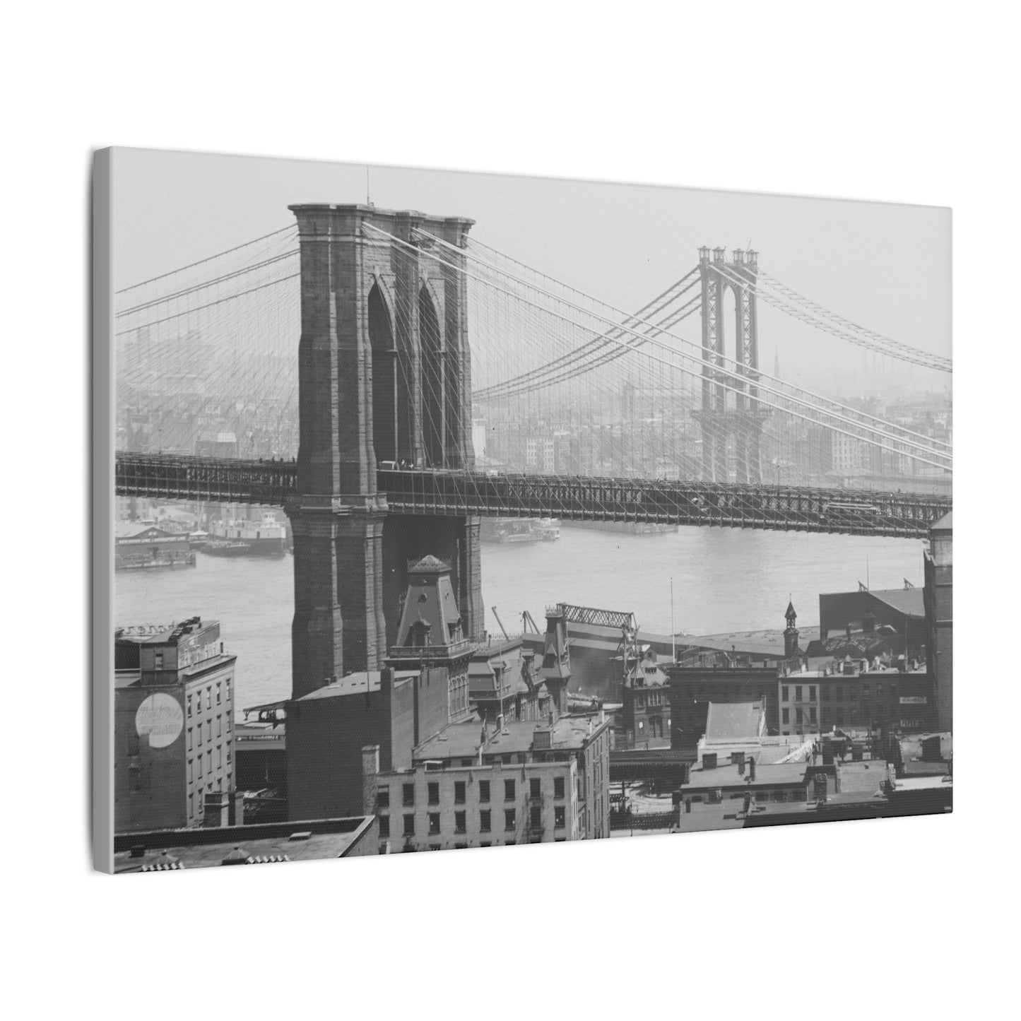 NYC Skyline with the Brooklyn Bridge Canvas Wall Art