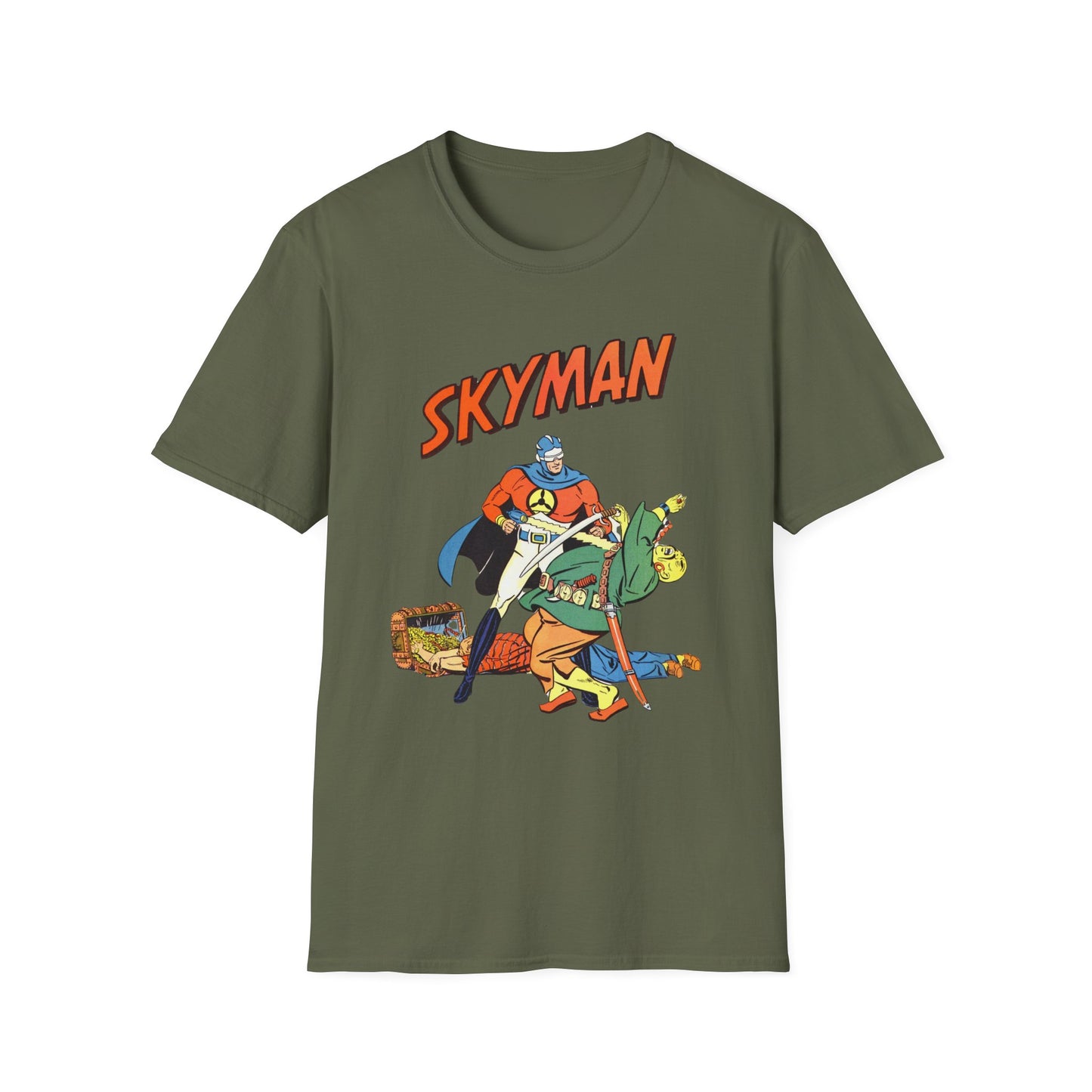 Vintage Comic T-Shirt: 100% Cotton Skyman Graphic Tee for Nostalgic Comic Fans