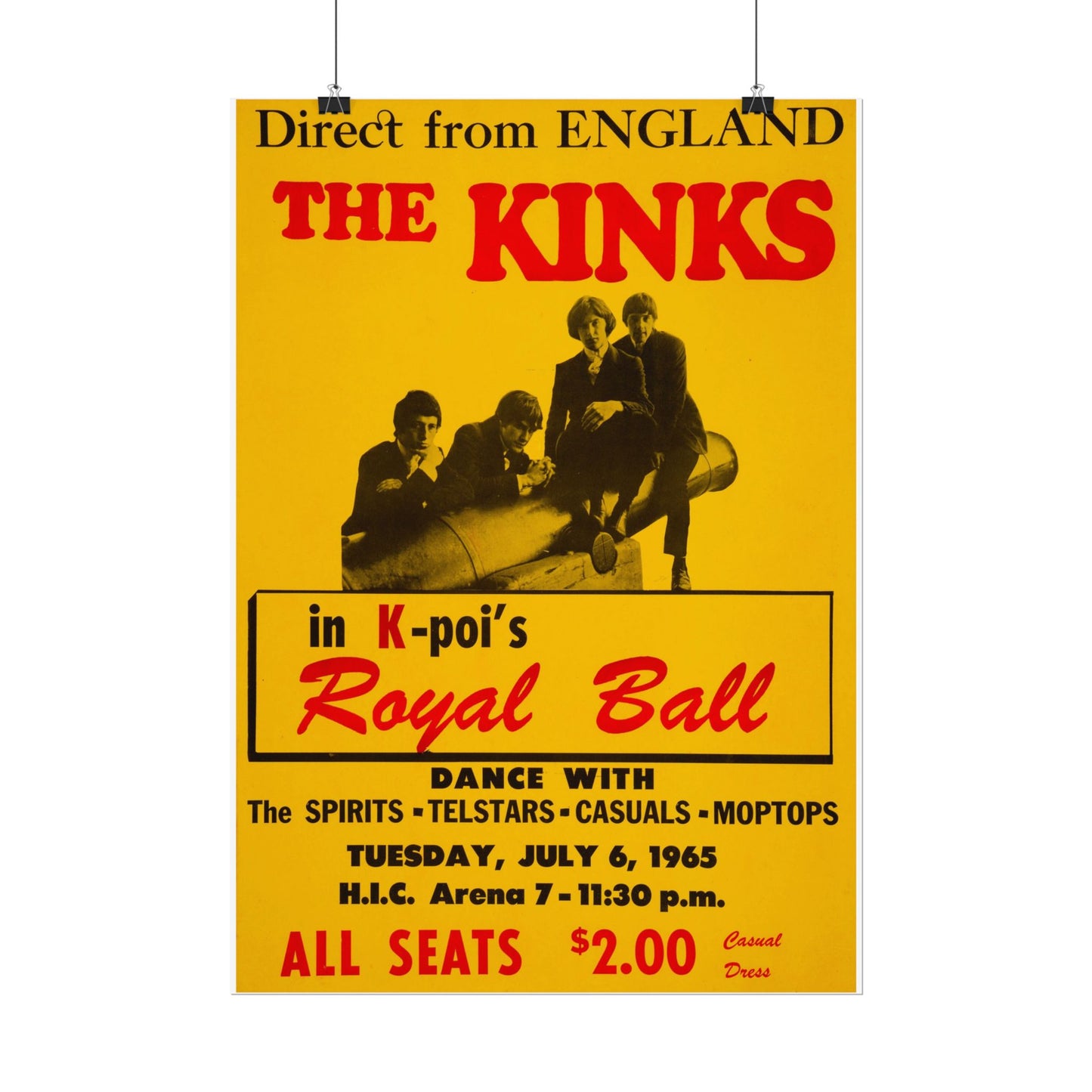 'The Kinks' Concert Poster Live at the Royal Ball Retro Posters - Old School Male 