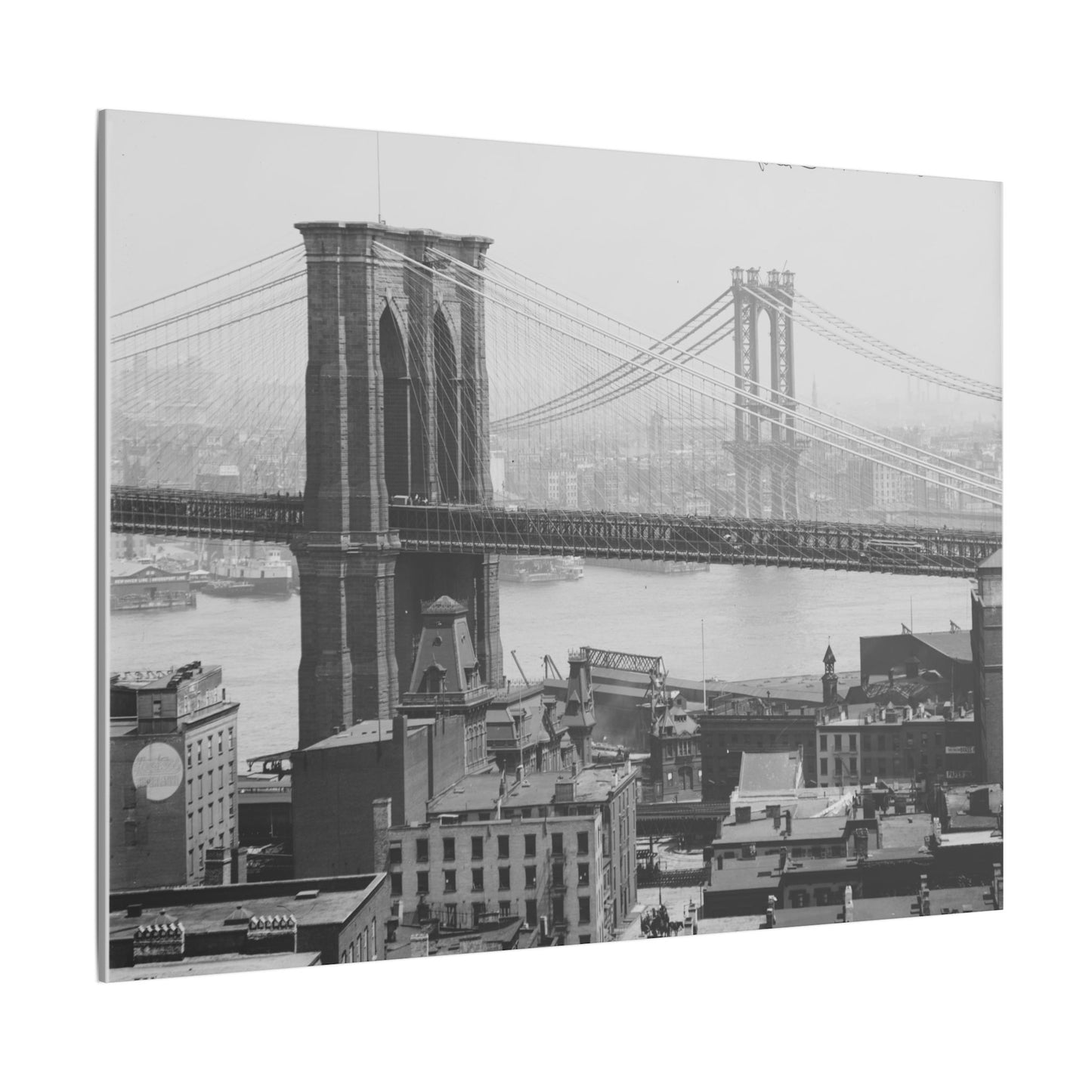 NYC Skyline with the Brooklyn Bridge Canvas Wall Art