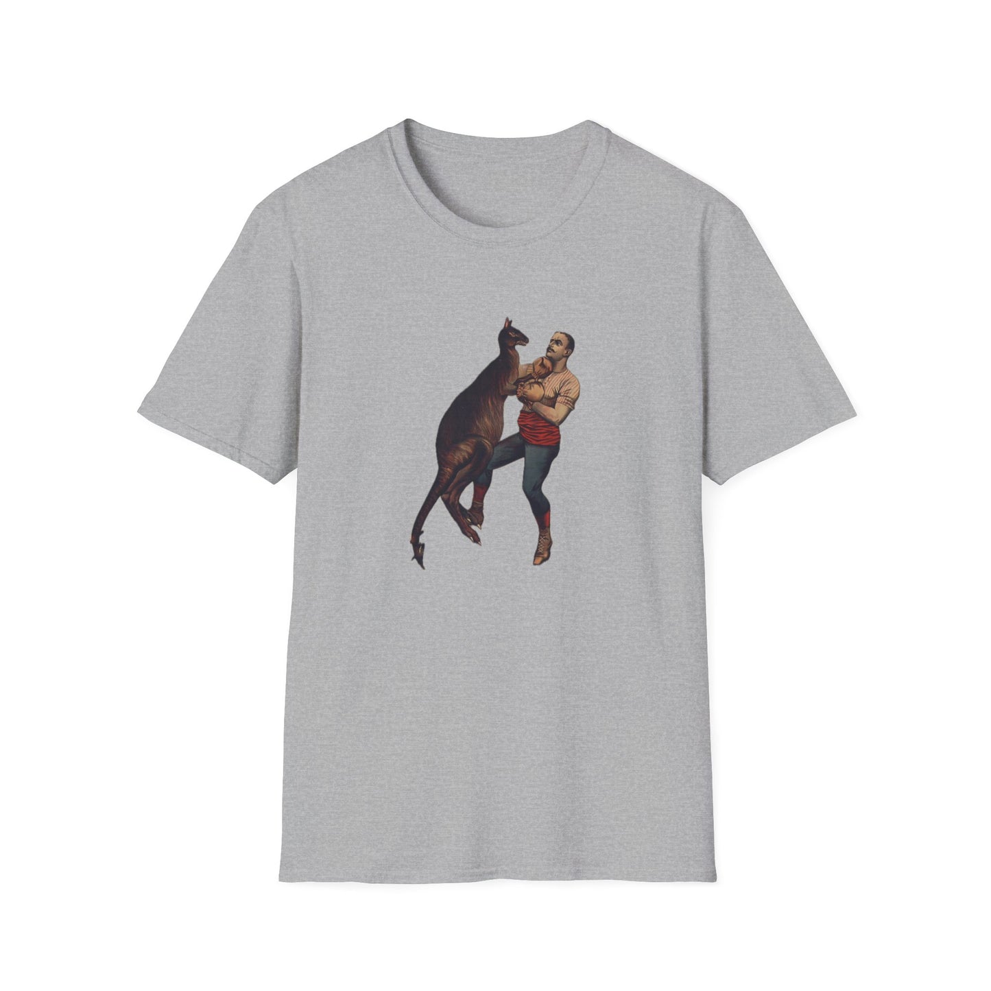 Retro Boxing Kangaroo Graphic Tee - Old School Male 