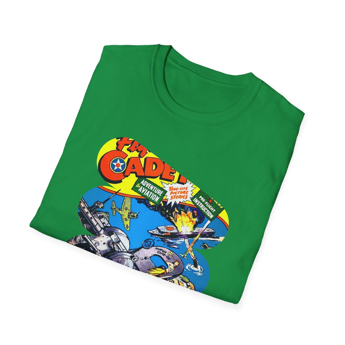 Vintage Comic Book Cover Unisex Softstyle Tee - Old School Male 