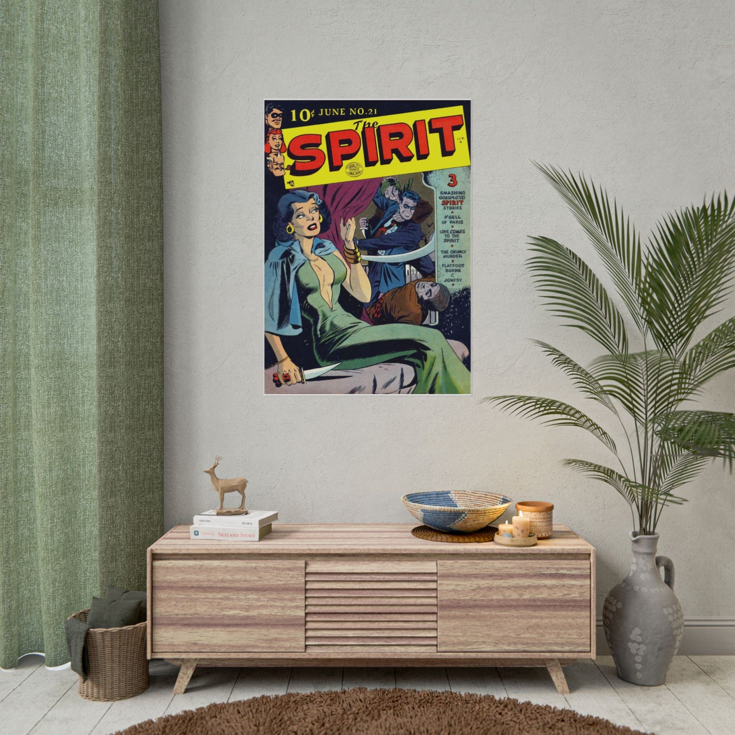 Retro June No 21 The Spirit Comic Book Cover Poster - Old School Male 