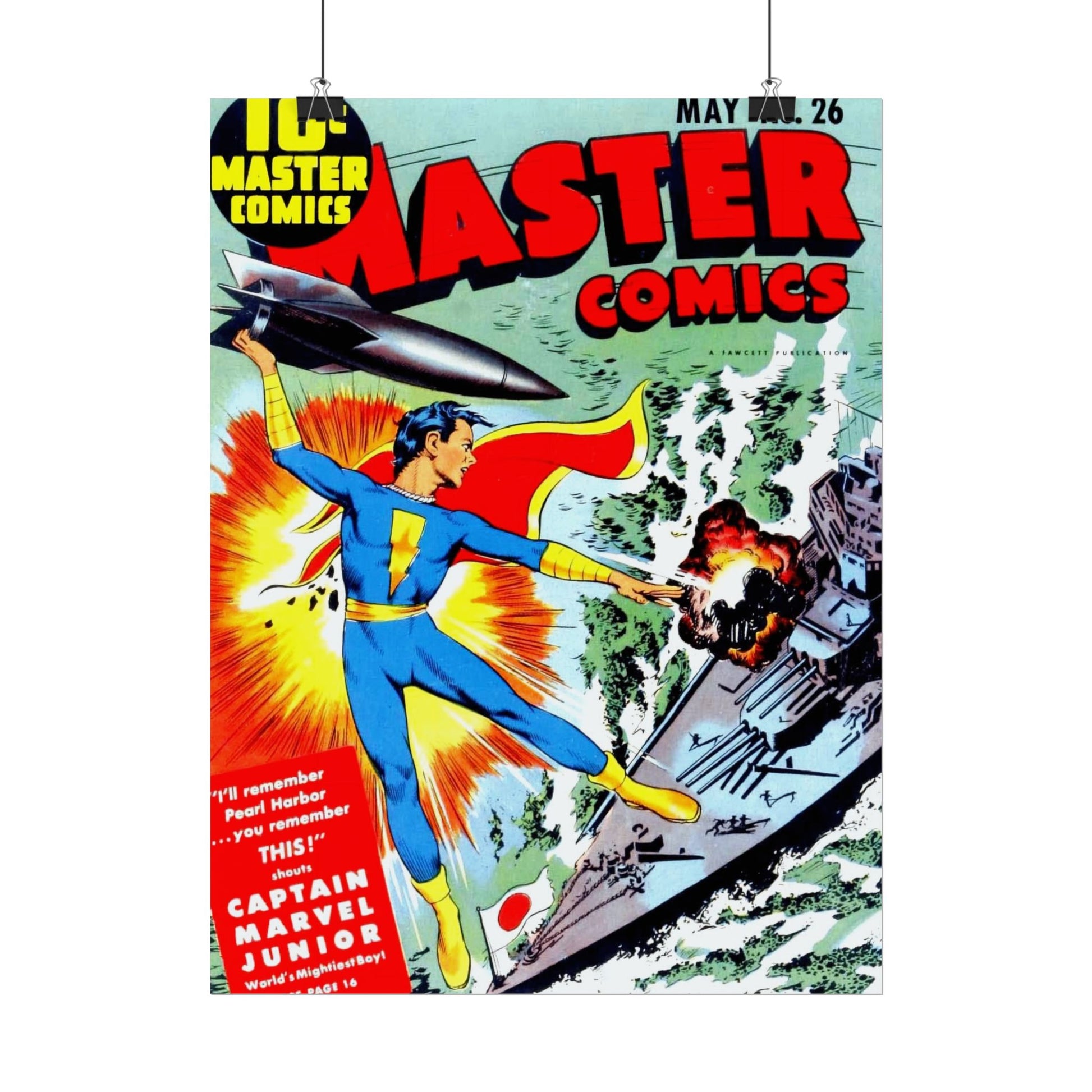 Retro May Number 26 Master Comics Cover Poster Print - Old School Male 