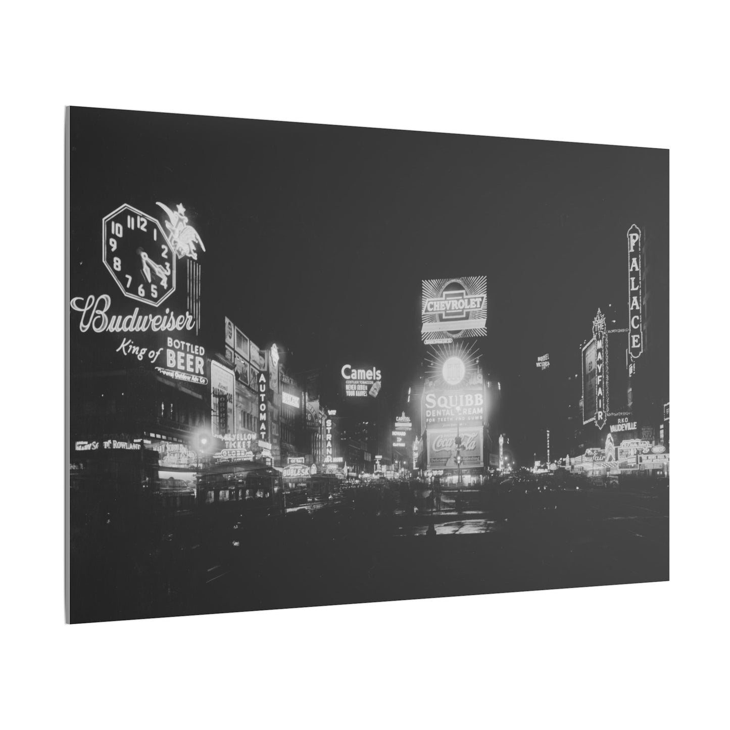 Nighttime Elegance: Vintage Times Square Matte Canvas Print (Multiple Sizes Available)