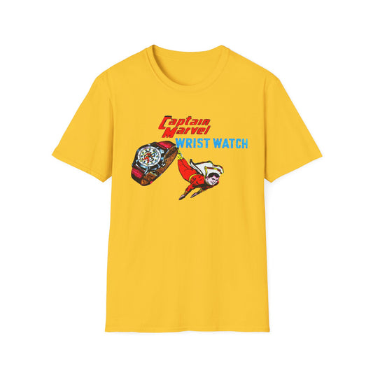 Retro Vintage T-Shirt: 1948 Captain Marvel Wristwatch Ad Unisex Softstyle Tee