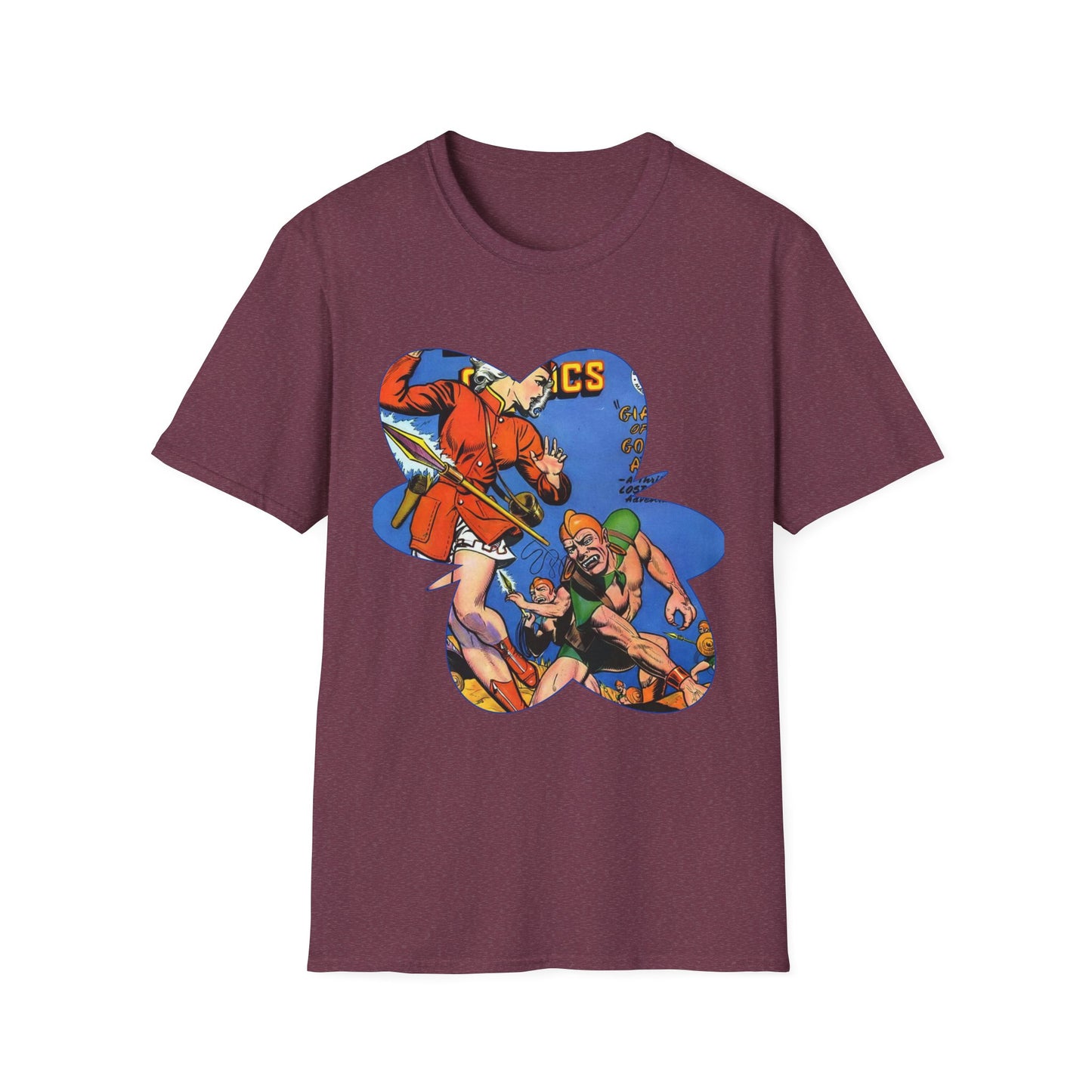 Vintage Comic Book Cover Unisex Softstyle Tee - Old School Male 