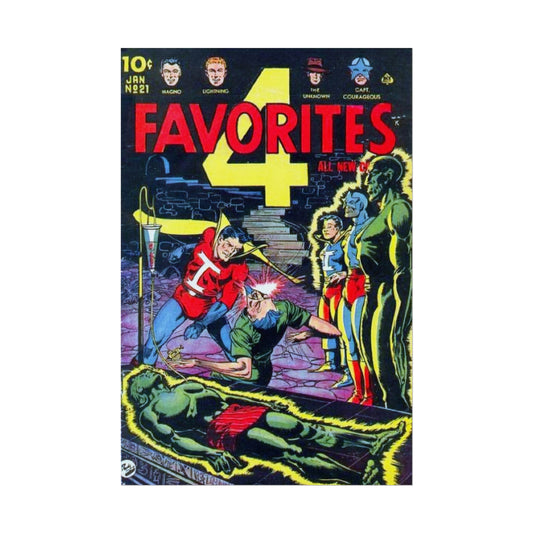 Retro January Number 21 Edition 4 Favorites Comic Book Cover Poster - Old School Male 