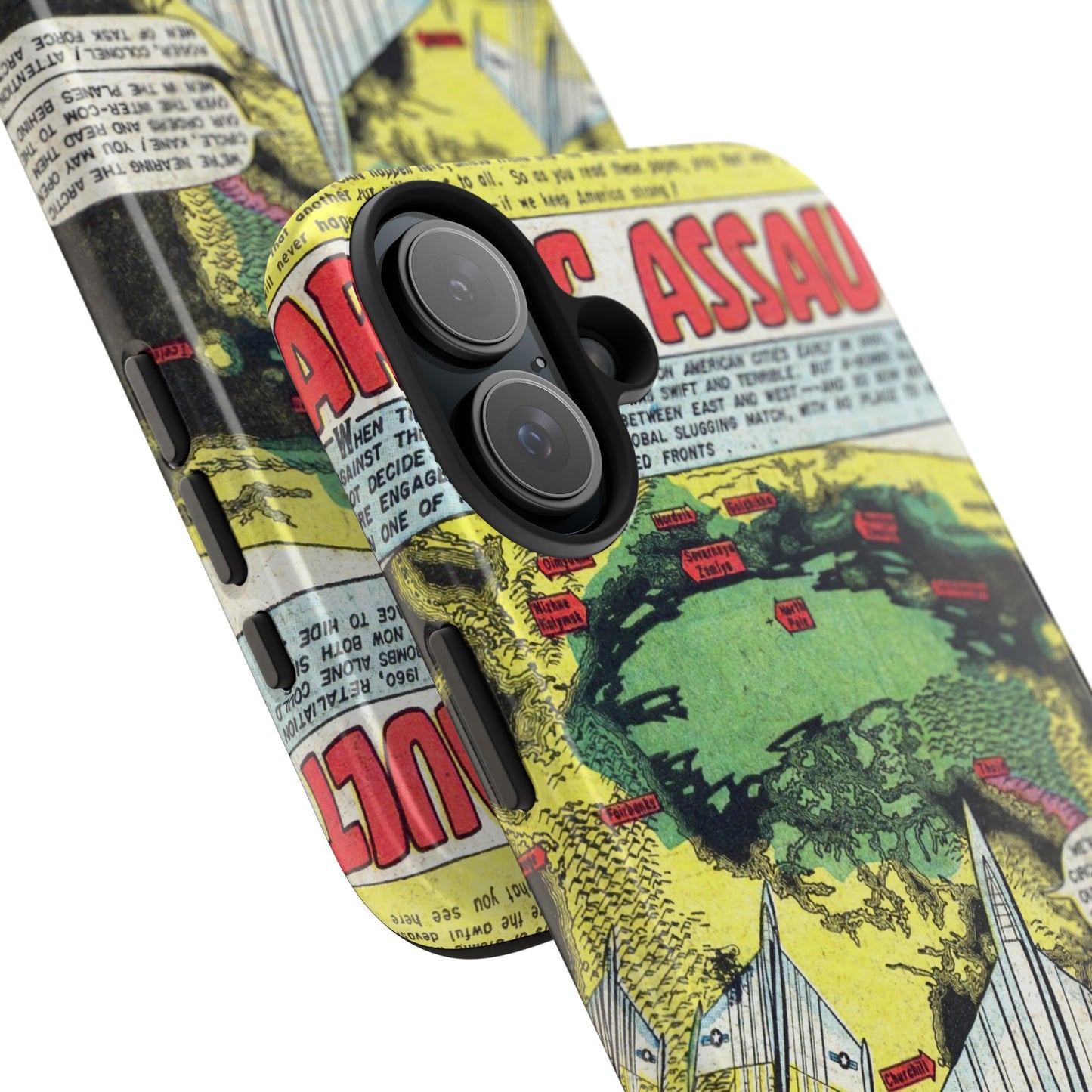 Vintage Atomic Warfare Comic Page Rugged Phone Cases