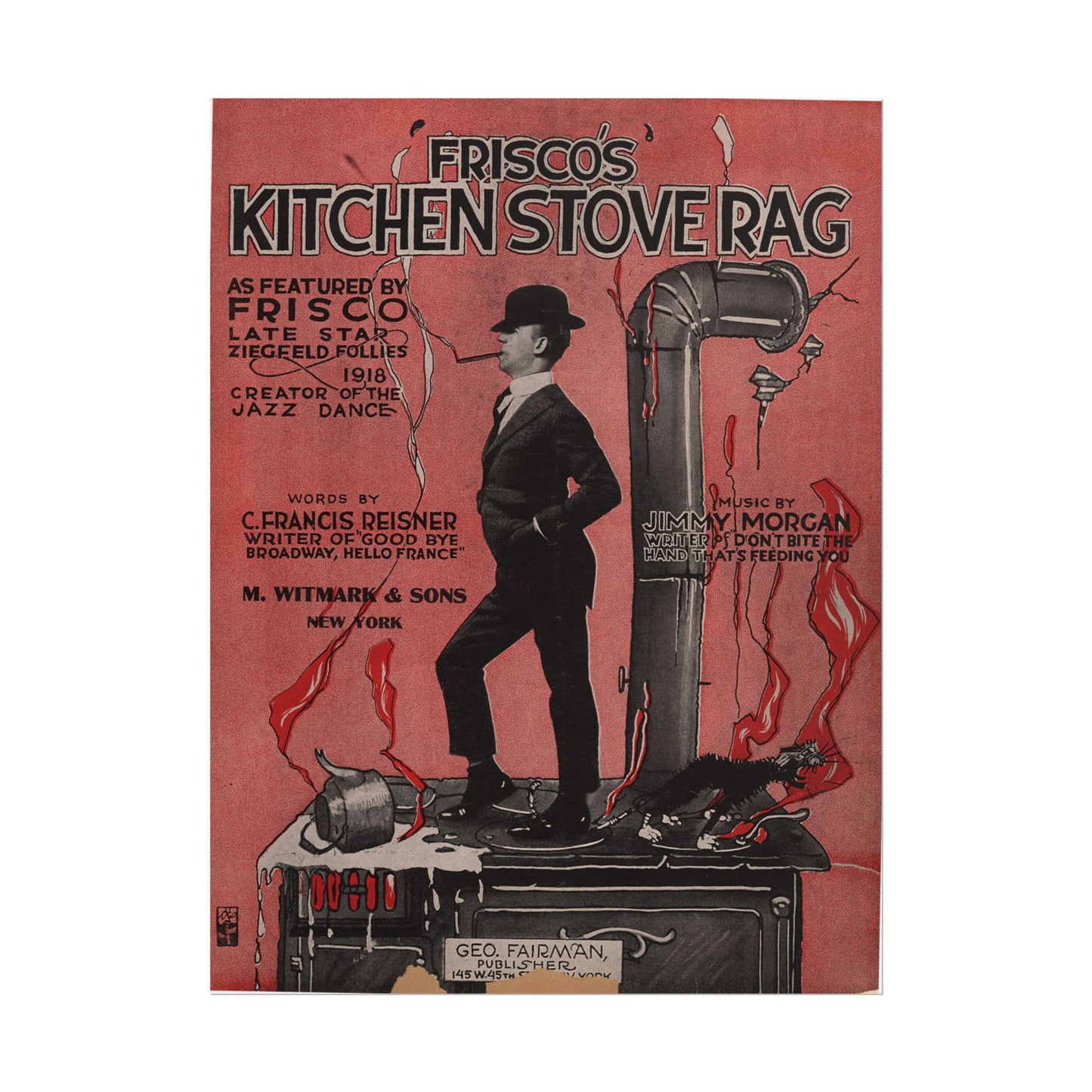 Frisco's Kitchen Stove Rag Rolled Poster - Old School Male 