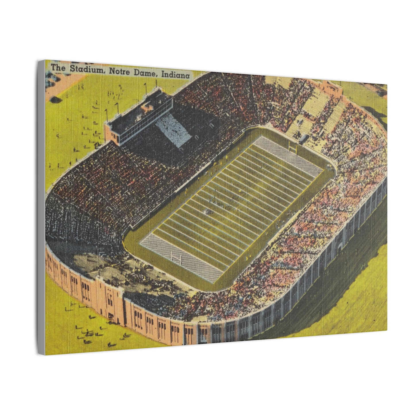 Aerial Canvas Art - Notre Dame University Stadium Illustration