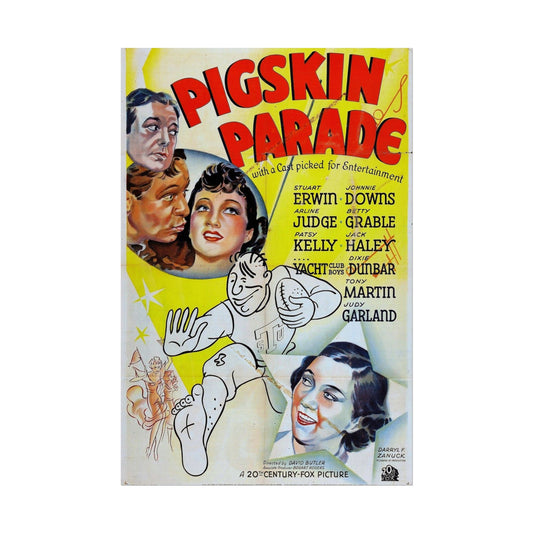 Vintage Pigskin Parade Film Poster - Giclée Print, Multiple Sizes, Retro Home Décor