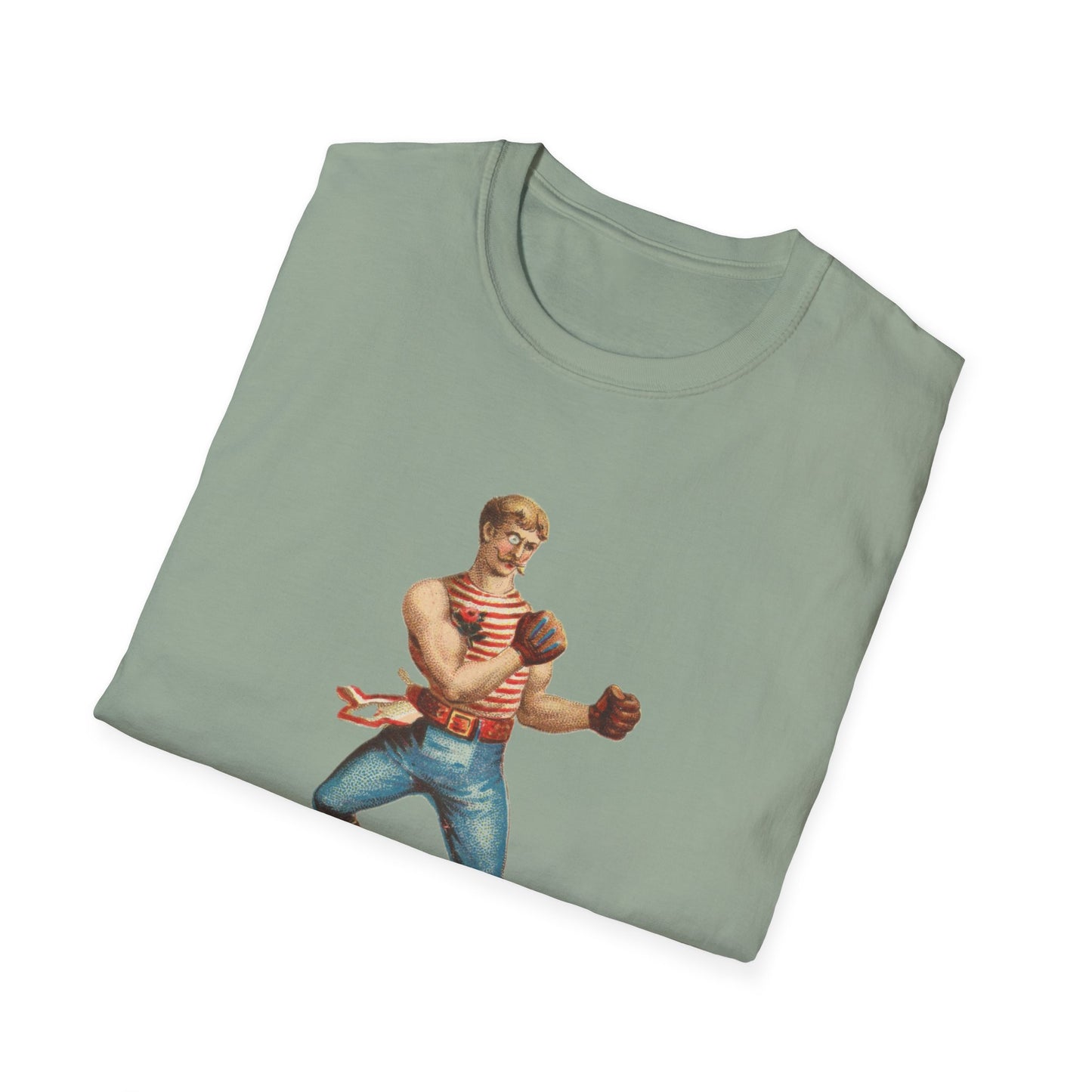 Vintage Boxer Pose Unisex Soft Cotton Tee