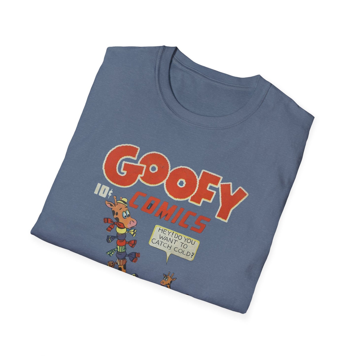 Retro Goofy Comics Giraffe T-Shirt | Unique Comic Book T-Shirts for Quirky Style