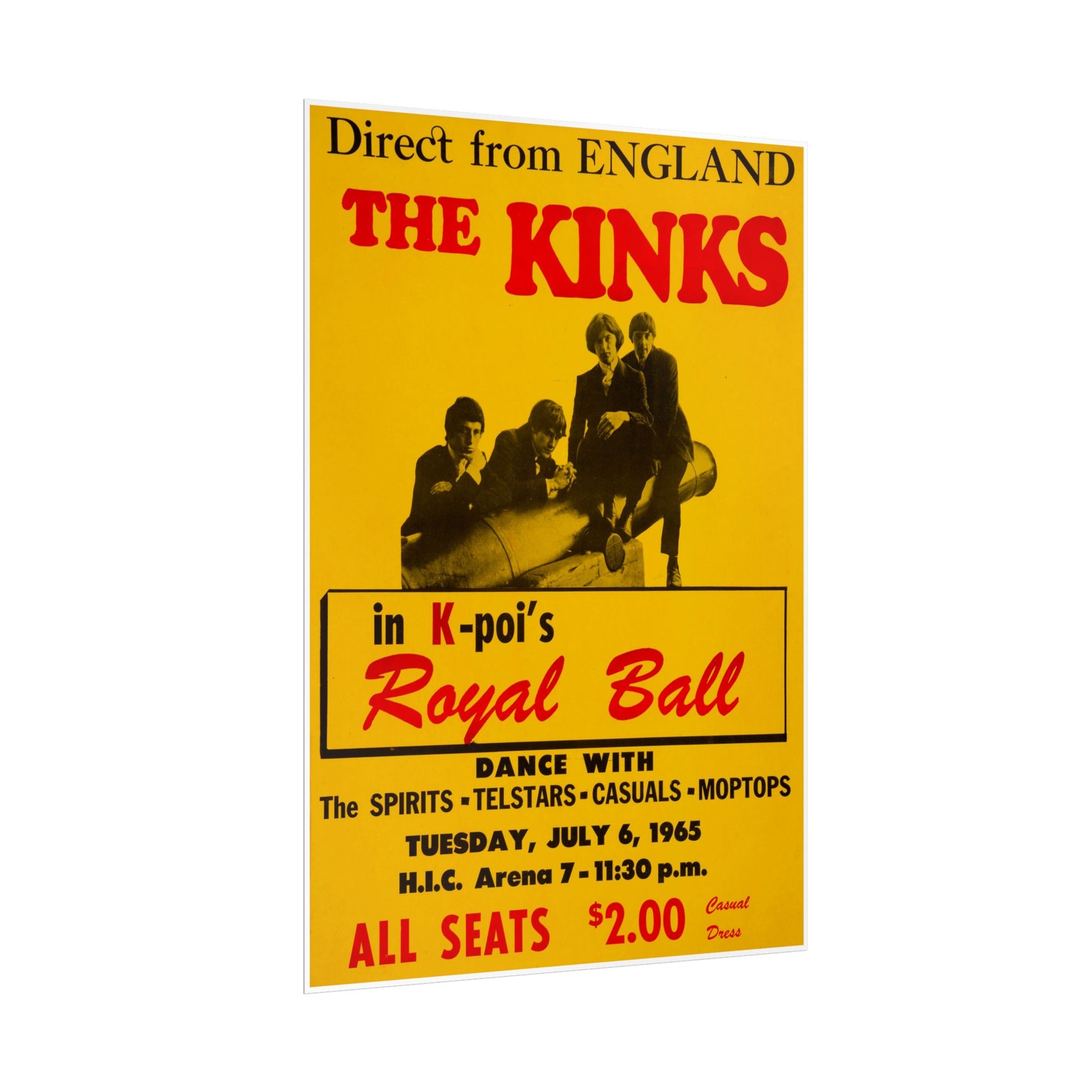 'The Kinks' Concert Poster Live at the Royal Ball Retro Posters - Old School Male 