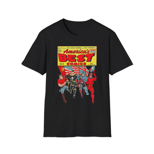 Retro America's Best Comic Book T-Shirt - Unisex Softstyle Tee for Comic Fans & Enthusiasts