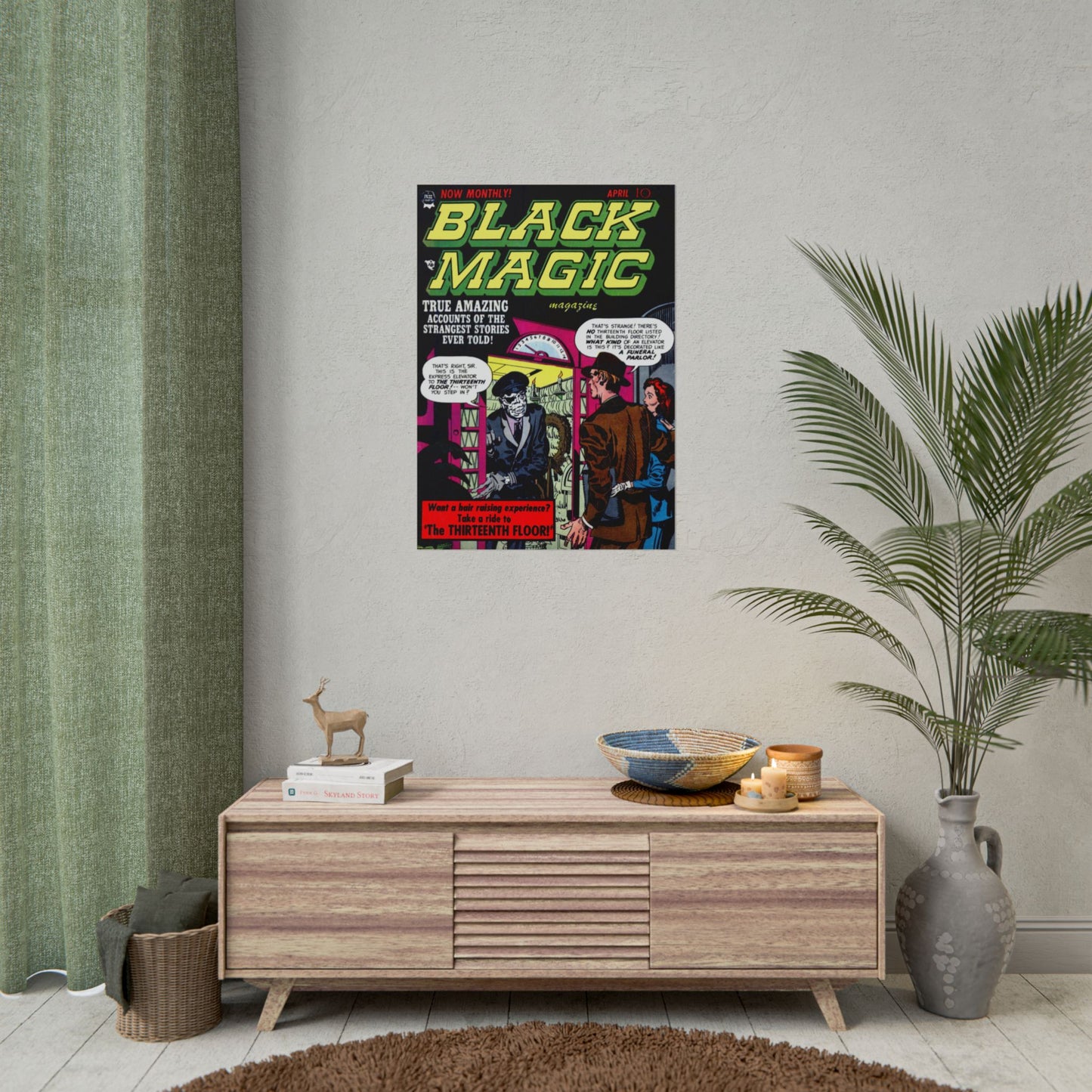 Retro Black Magic Comic Book Cover Poster