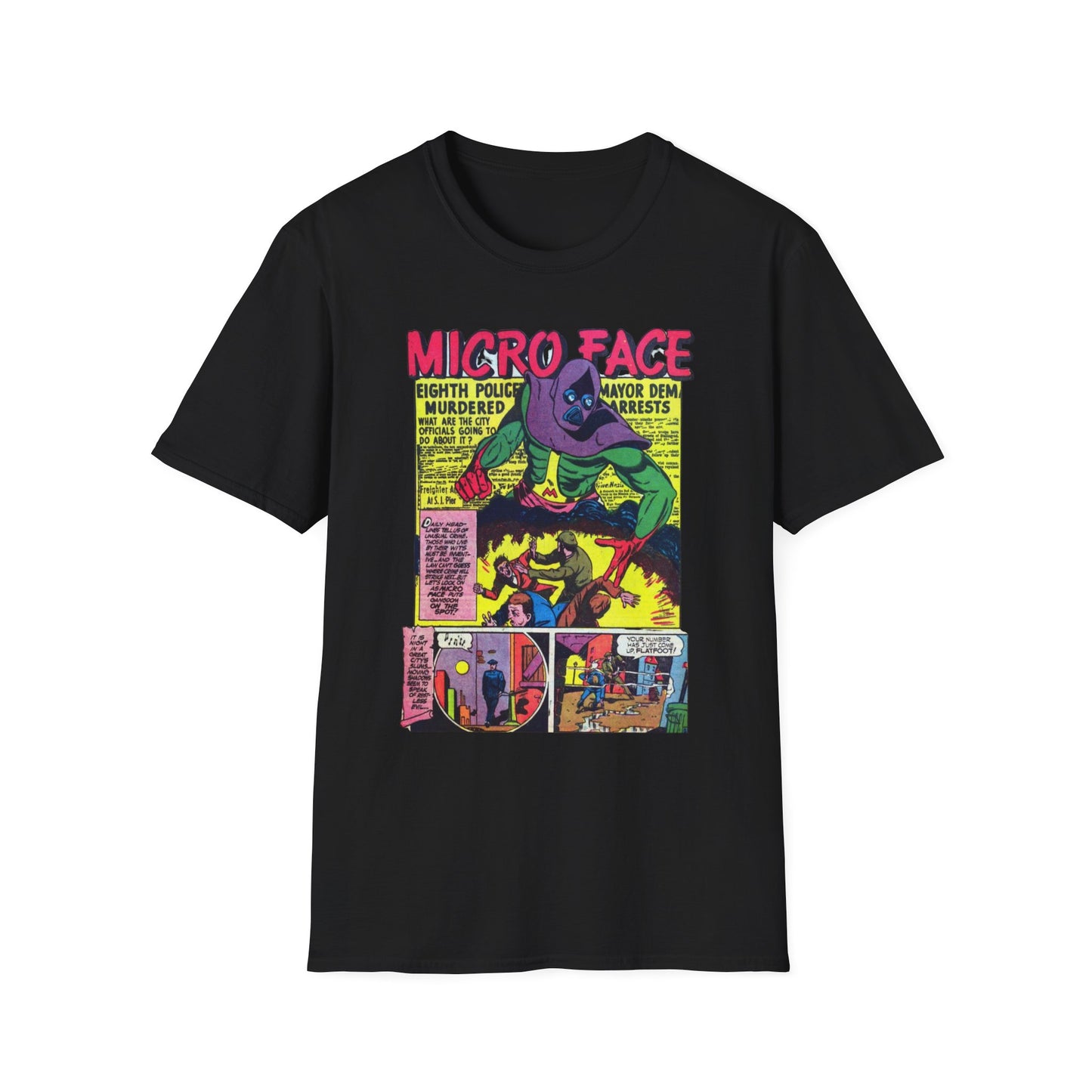 Retro Micro Face Comic Character T-Shirt - Fun Unisex Tee Made With 100% Cotton