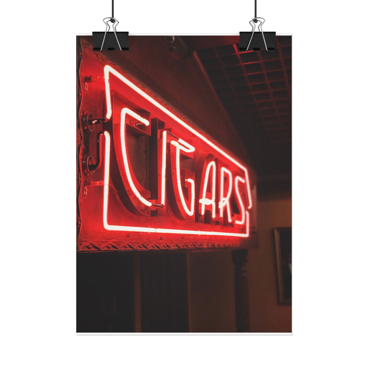 Neon Cigar Sign Poster