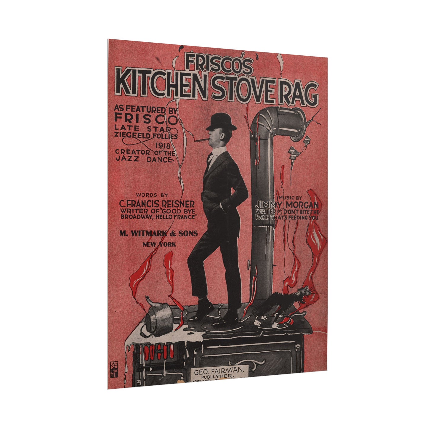 Frisco's Kitchen Stove Rag Rolled Poster