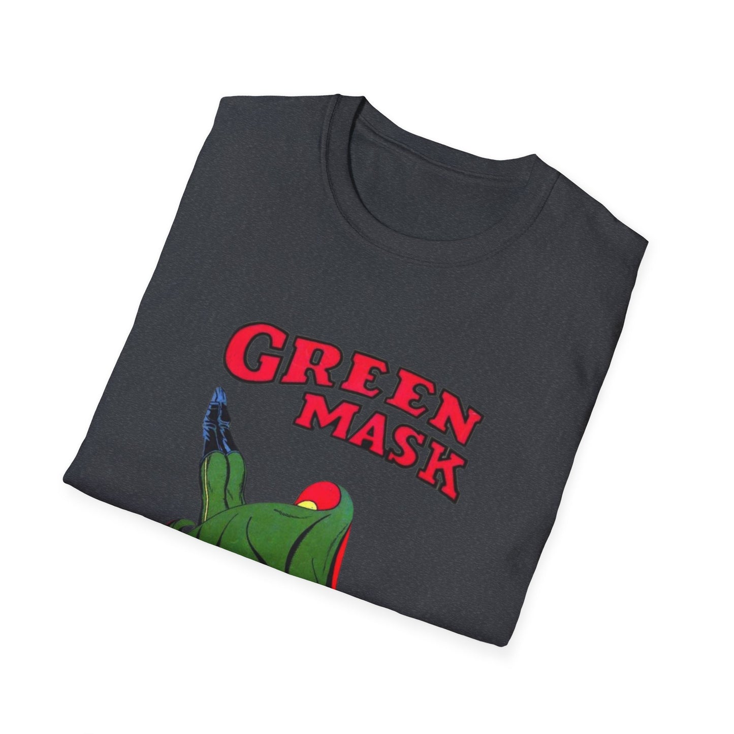 Retro Green Mask Comic Character T-Shirt - 100% Cotton, Classic Fit, Perfect for Fans