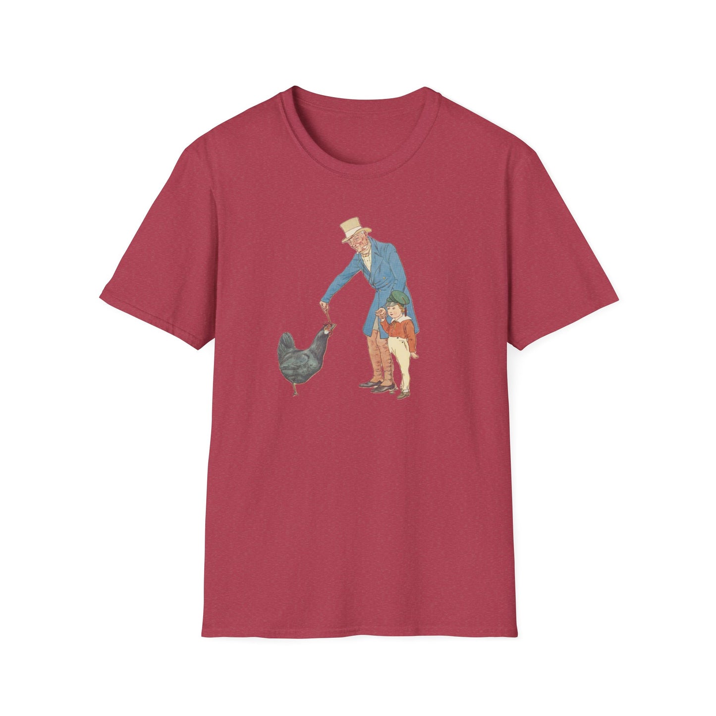 Nostalgic Grandfather-Granddaughter Chicken Feeding Tee