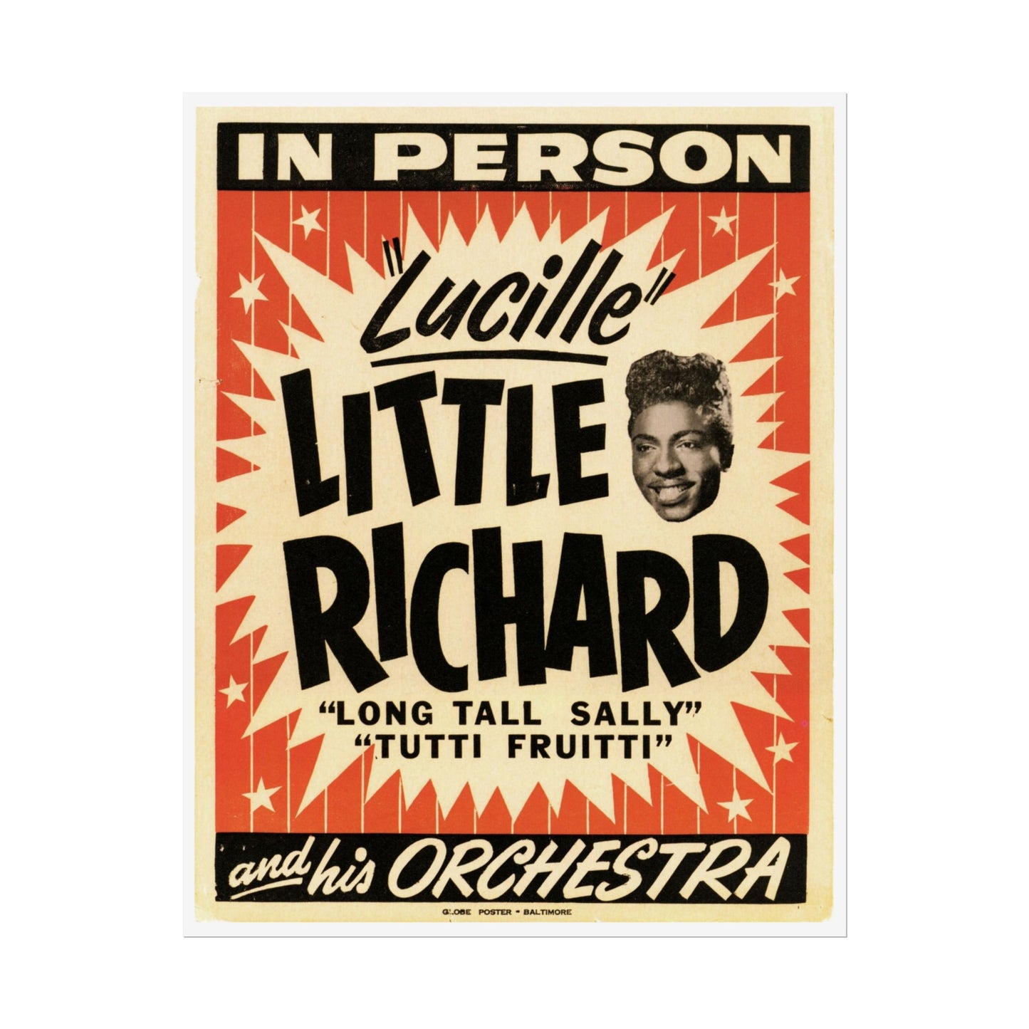 Retro Little Richard Concert Poster Poster Print - Old School Male 